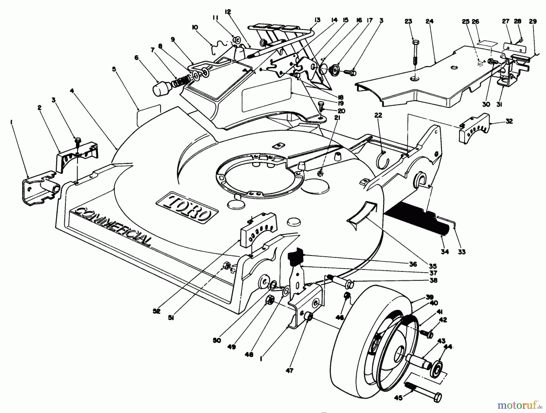  Toro Neu Mowers, Walk-Behind Seite 2 22525 - Toro Lawnmower, 1987 (7000001-7999999) HOUSING ASSEMBLY (MODEL NO. 22621)
