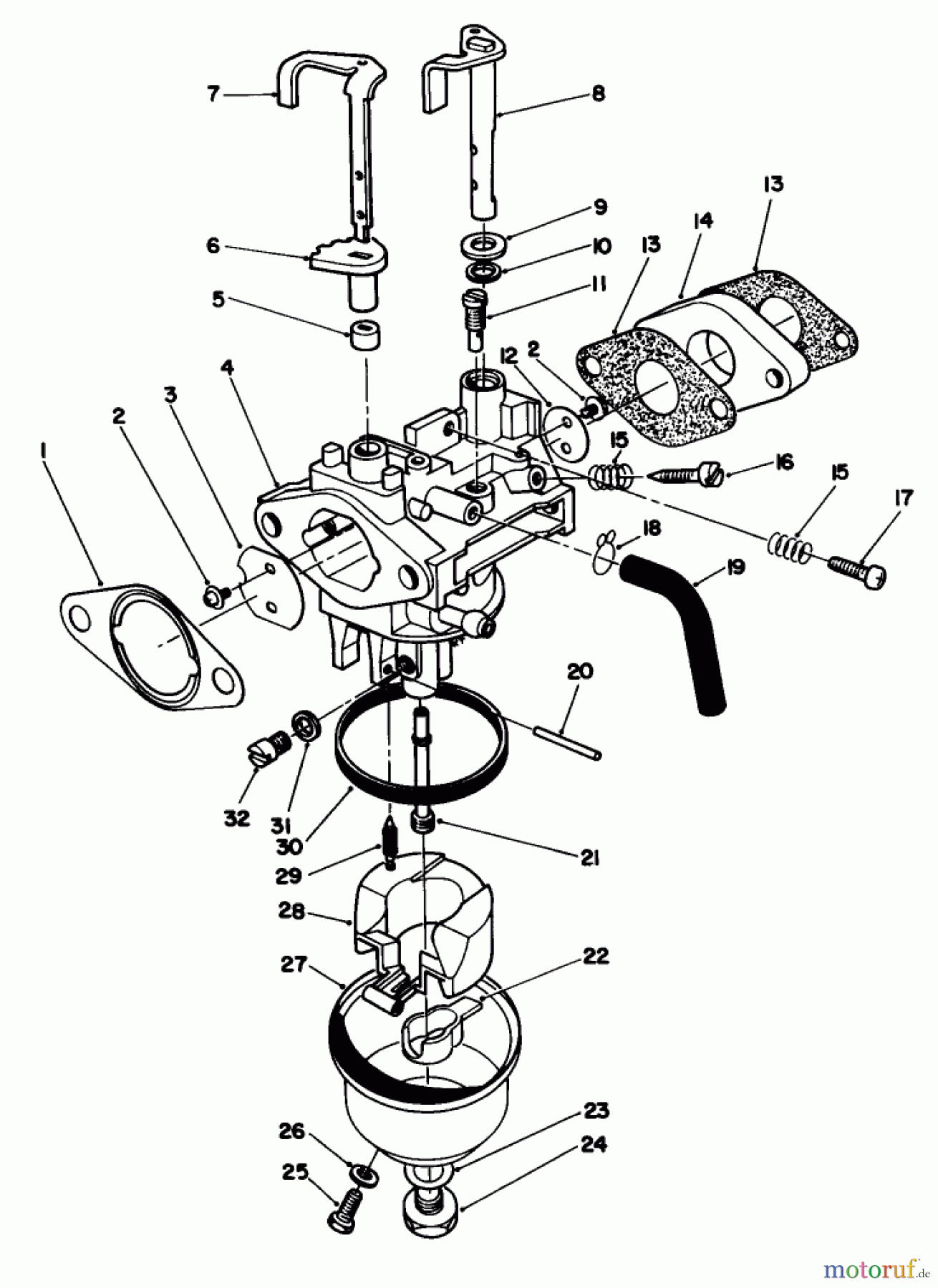  Toro Neu Mowers, Walk-Behind Seite 2 22622 - Toro Lawnmower, 1991 (1000001-1999999) CARBURETOR ASSEMBLY (ENGINE MODEL NO. VML0-4)
