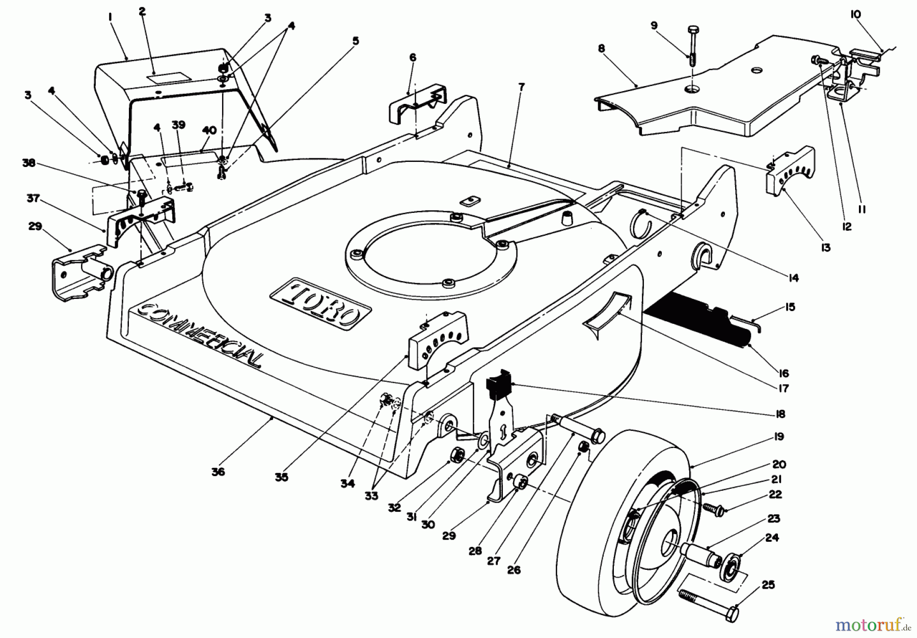  Toro Neu Mowers, Walk-Behind Seite 2 22680C - Toro Lawnmower, 1988 (8000001-8999999) HOUSING ASSEMBLY (MODEL 22700C)