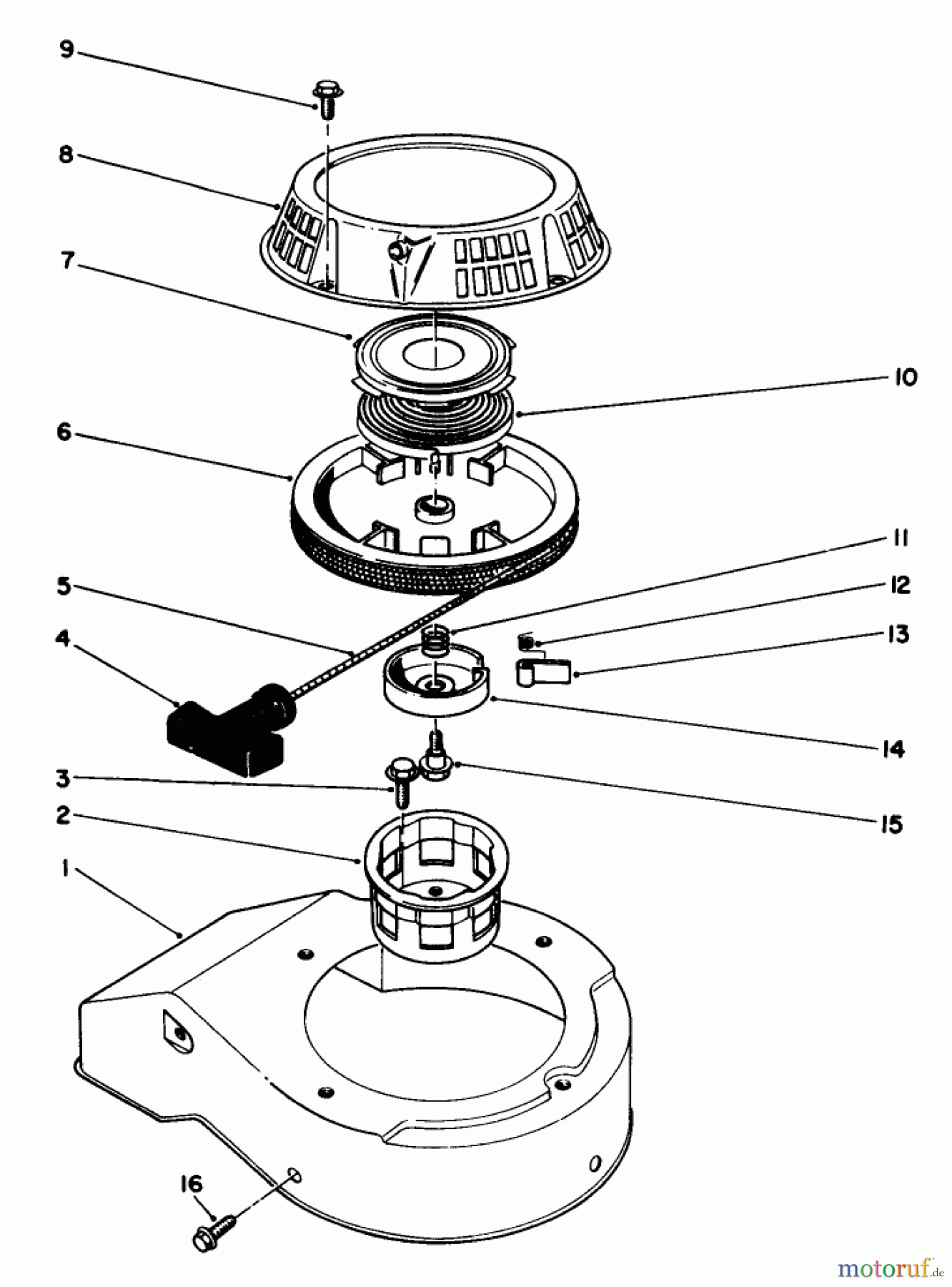  Toro Neu Mowers, Walk-Behind Seite 2 22700 - Toro Lawnmower, 1992 (2000001-2999999) RECOIL ASSEMBLY (MODEL NO. 47PM1-3)