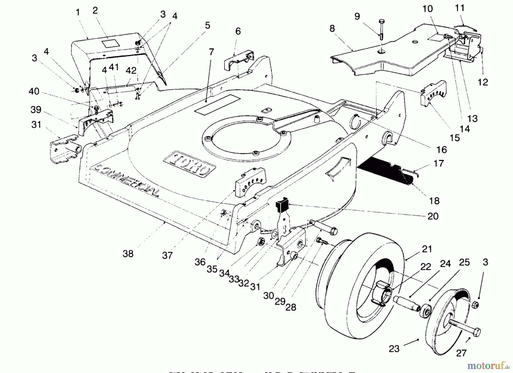  Toro Neu Mowers, Walk-Behind Seite 2 22700BC - Toro Lawnmower, 1995 (5900001-5999999) HOUSING ASSEMBLY