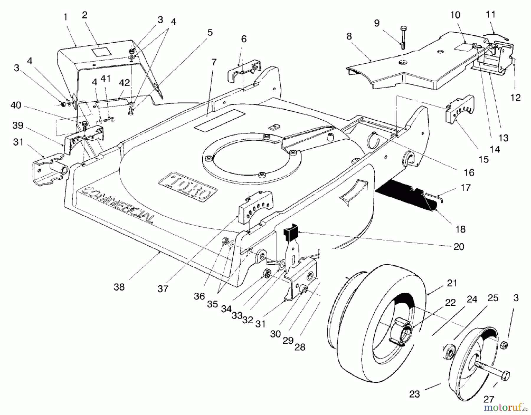  Toro Neu Mowers, Walk-Behind Seite 2 22701B - Toro Lawnmower, 1996 (69000001-69999999) HOUSING ASSEMBLY