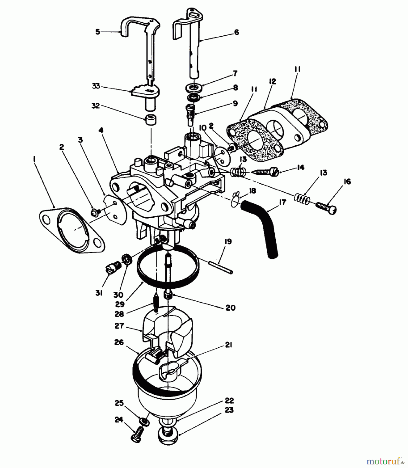  Toro Neu Mowers, Walk-Behind Seite 2 26620B - Toro Lawnmower, 1993 (3900001-3999999) CARBURETOR ASSEMBLY (ENGINE NO. VMM1-2)