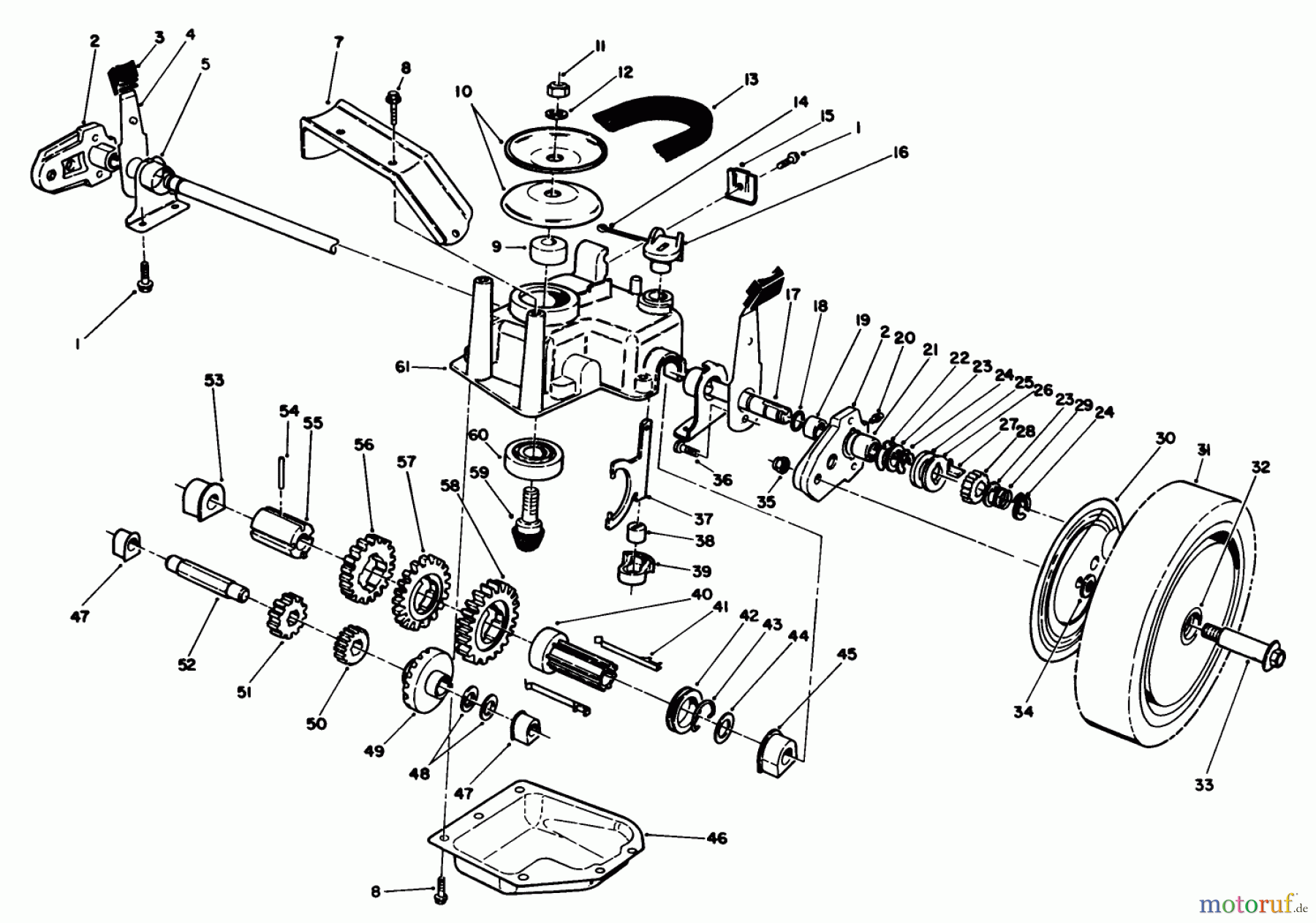  Toro Neu Mowers, Walk-Behind Seite 2 26620C - Toro Lawnmower, 1989 (9000001-9999999) GEAR CASE ASSEMBLY