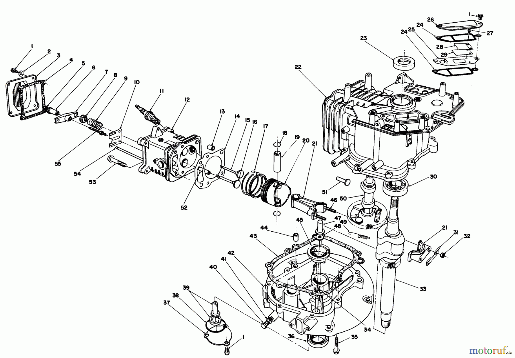  Toro Neu Mowers, Walk-Behind Seite 2 26621B - Toro Lawnmower, 1991 (1000001-1999999) CRANKCASE ASSEMBLY (ENGINE MODEL NO. VML0-2)