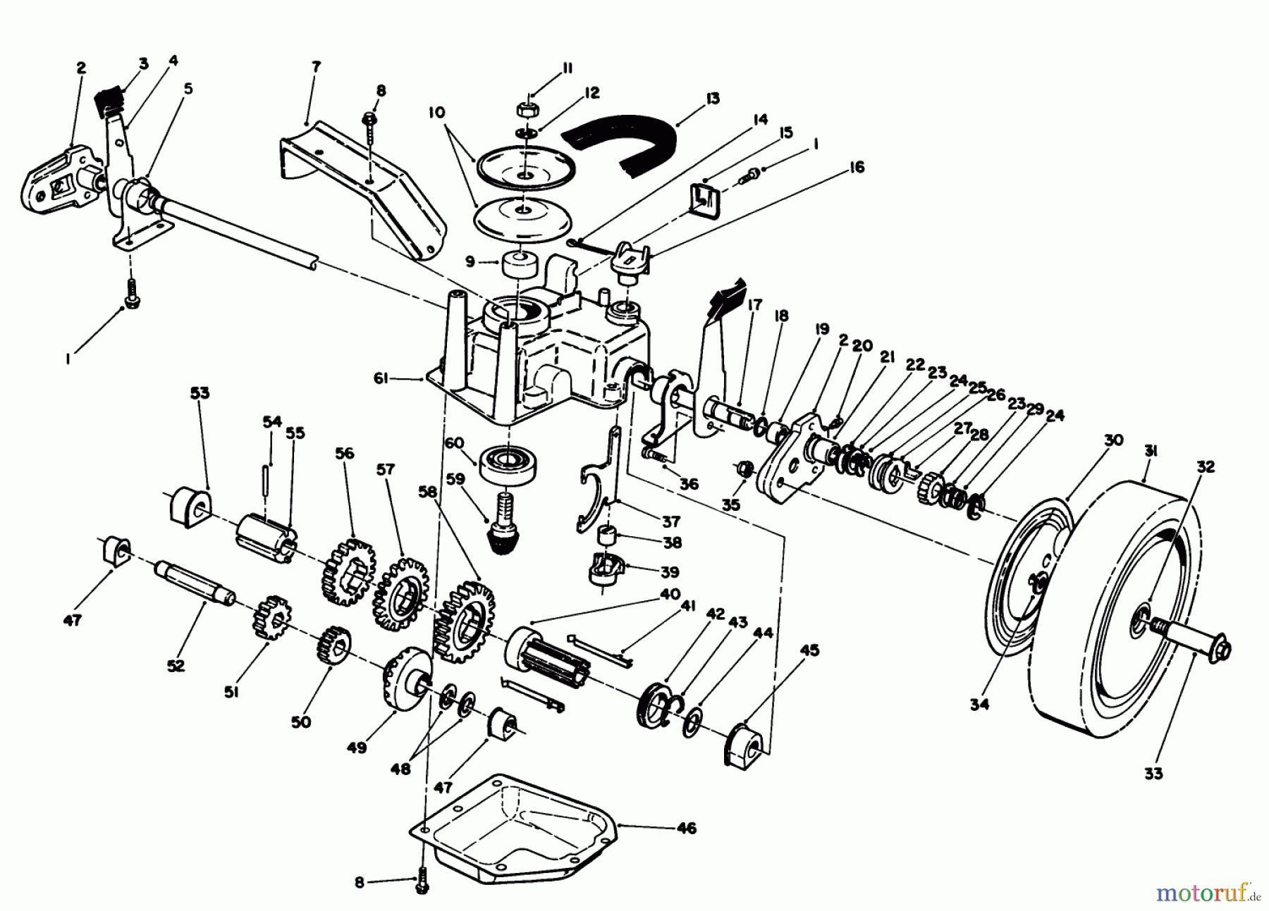  Toro Neu Mowers, Walk-Behind Seite 2 26622 - Toro Lawnmower, 1989 (9000001-9999999) GEAR CASE ASSEMBLY