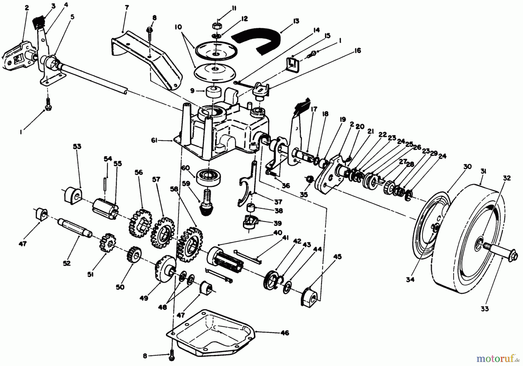  Toro Neu Mowers, Walk-Behind Seite 2 26622CS - Toro Lawnmower, 1989 (9000001-9999999) GEAR CASE ASSEMBLY