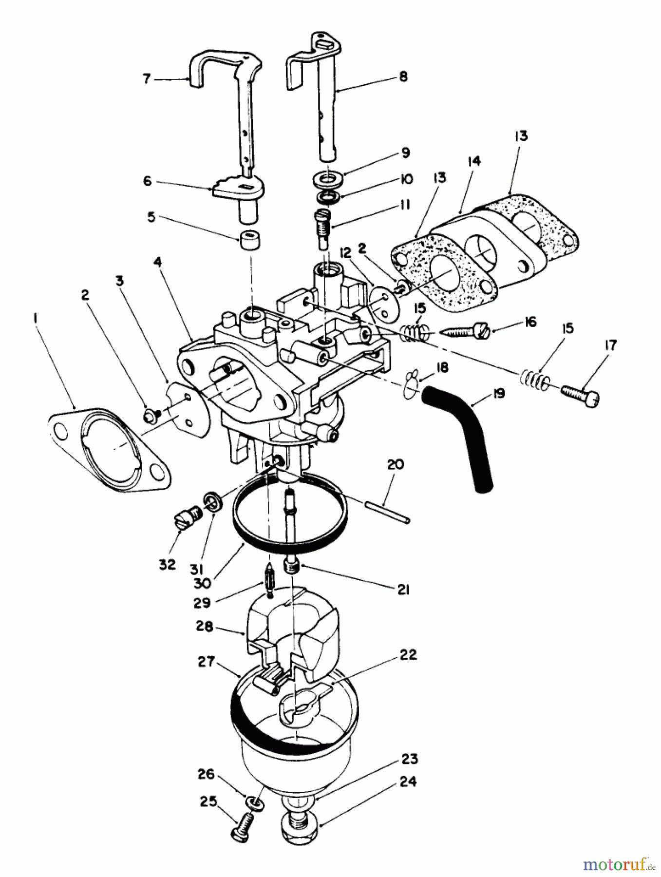  Toro Neu Mowers, Walk-Behind Seite 2 26623 - Toro Lawnmower, 1991 (0000001-0999999) CARBURETOR ASSEMBLY (ENGINE MODEL NO. VML0-2)
