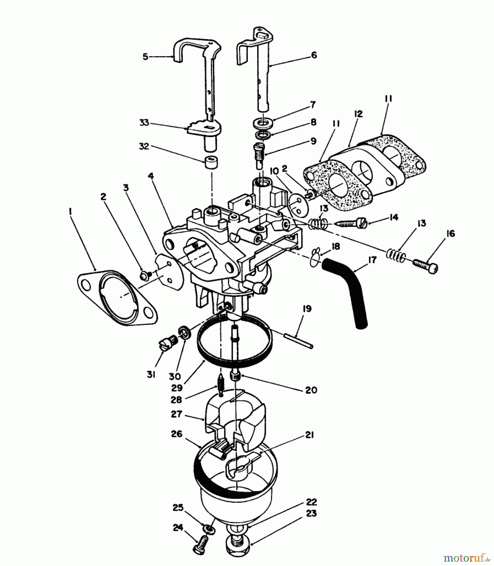  Toro Neu Mowers, Walk-Behind Seite 2 26624C - Toro Lawnmower, 1989 (9000001-9999999) CARBURETOR ASSEMBLY (ENGINE MODEL NO. VMG6 & VMH7)