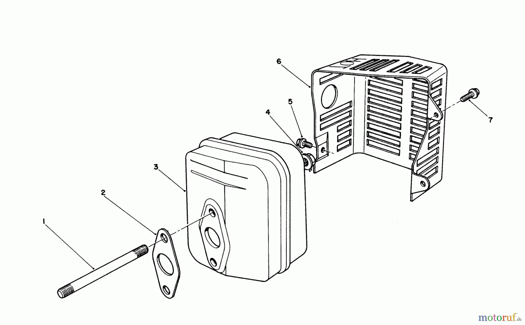  Toro Neu Mowers, Walk-Behind Seite 2 26624 - Toro Lawnmower, 1990 (0000001-0001101) MUFFLER ASSEMBLY (ENGINE MODEL NO. VMJ8)