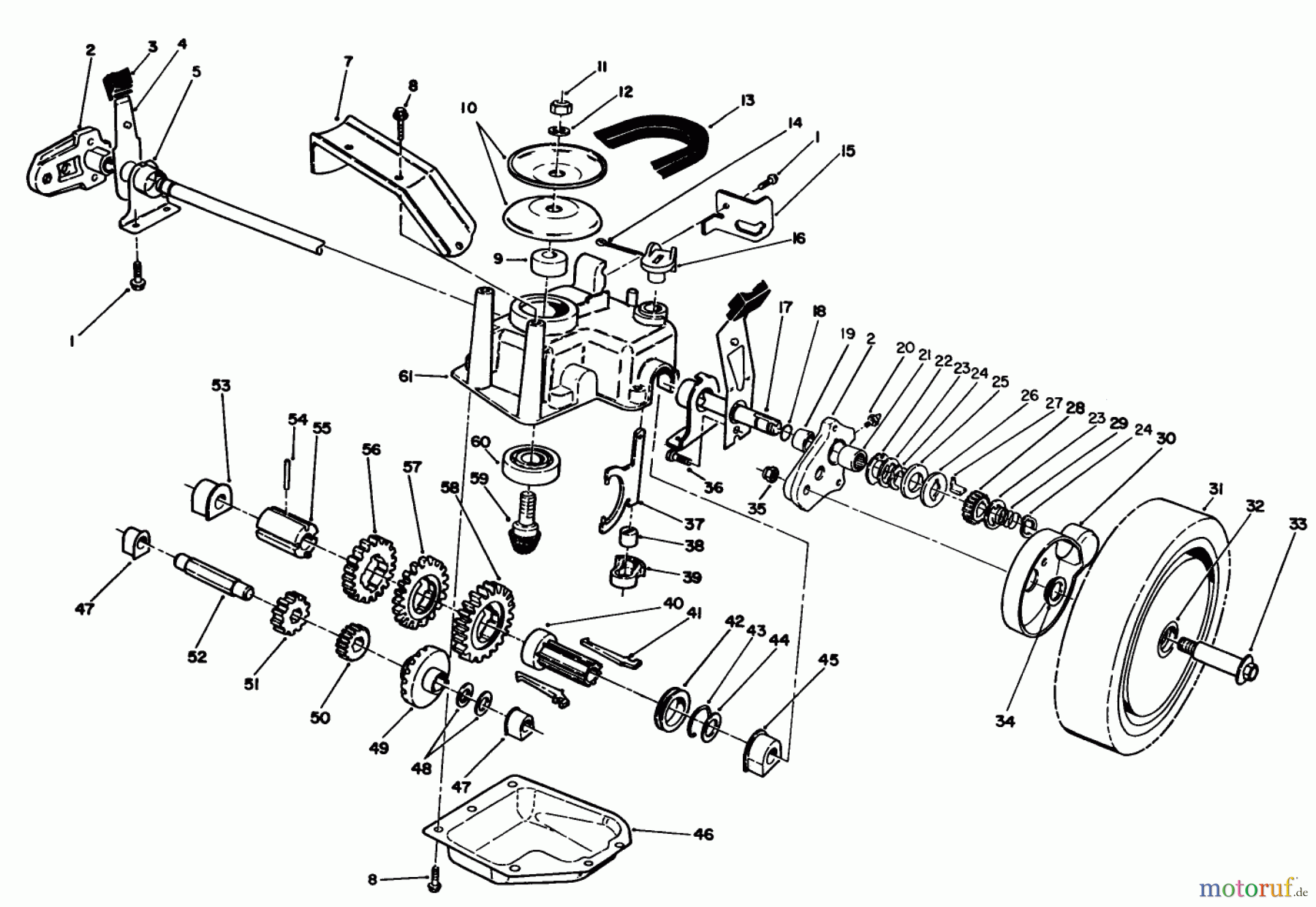  Toro Neu Mowers, Walk-Behind Seite 2 26625BG - Toro Lawnmower, 1992 (2000001-2999999) GEAR CASE ASSEMBLY