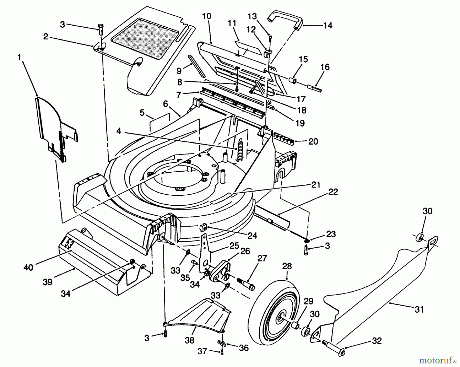 Toro Neu Mowers, Walk-Behind Seite 2 26625CS - Toro Lawnmower, 1989 (9000001-9999999) HOUSING ASSEMBLY