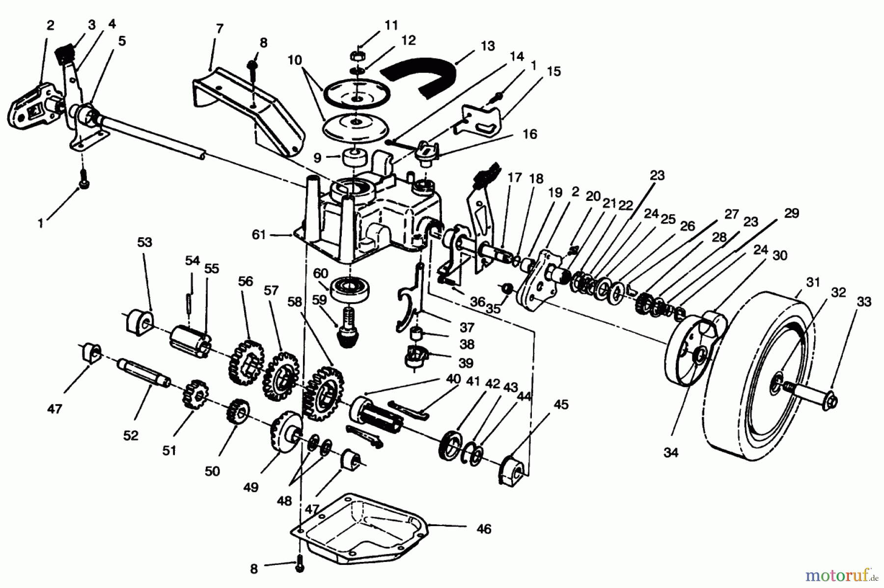 Toro Neu Mowers, Walk-Behind Seite 2 26630BC - Toro Lawnmower, 1995 (5900001-5999999) GEAR CASE ASSEMBLY
