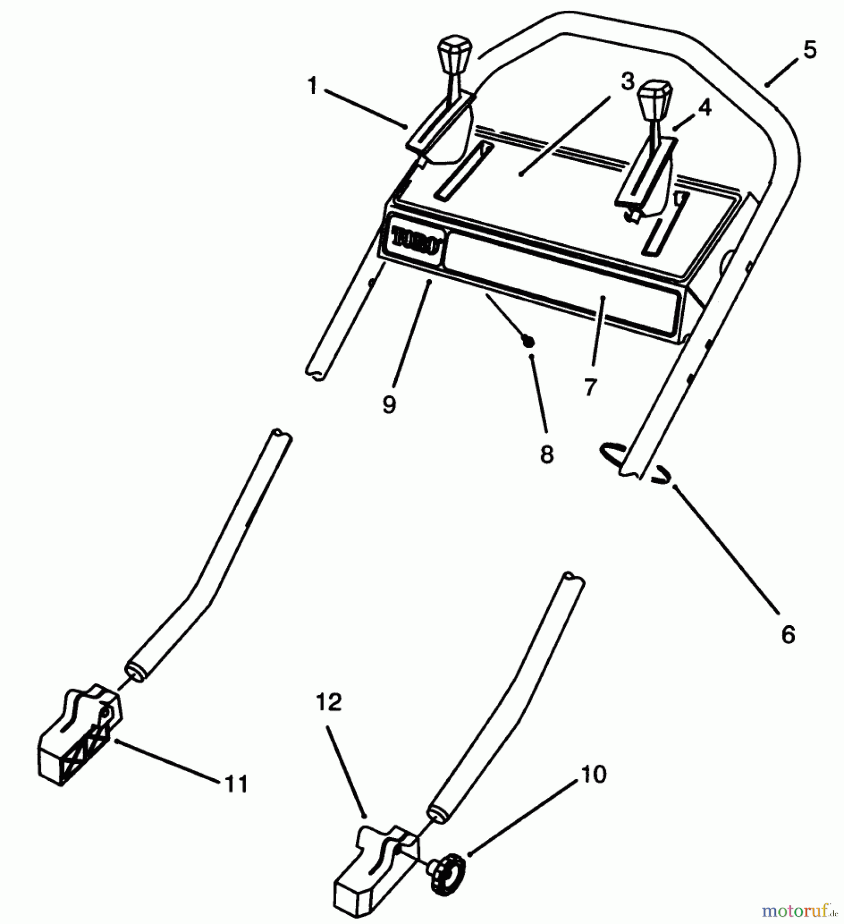  Toro Neu Mowers, Walk-Behind Seite 2 26630BC - Toro Lawnmower, 1995 (5900001-5999999) HANDLE ASSEMBLY