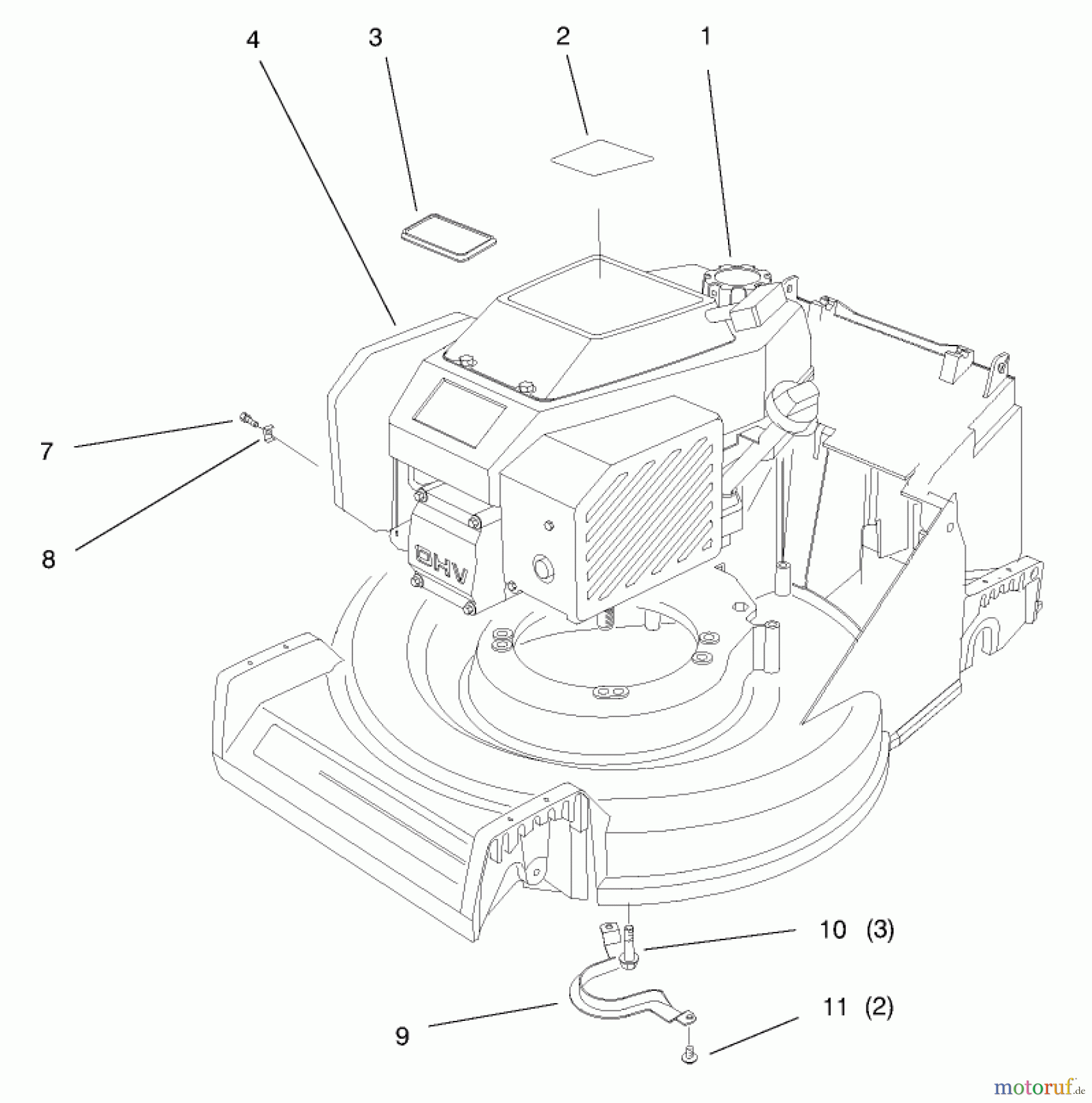 Toro Neu Mowers, Walk-Behind Seite 2 26633B - Toro Lawnmower, 1996 (6900001-6999999) ENGINE ASSEMBLY