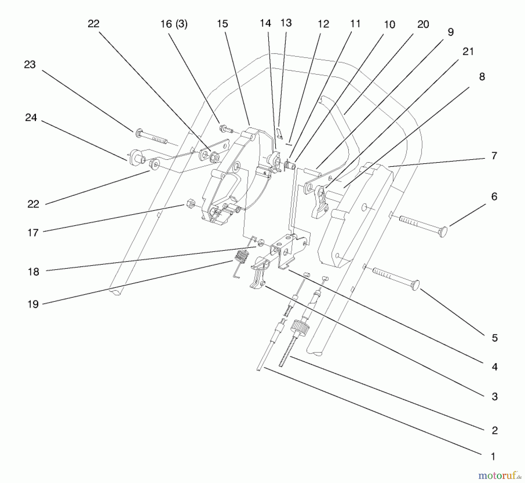  Toro Neu Mowers, Walk-Behind Seite 2 26633B - Toro Lawnmower, 1996 (6900001-6999999) TRACTION CONTROL ASSEMBLY