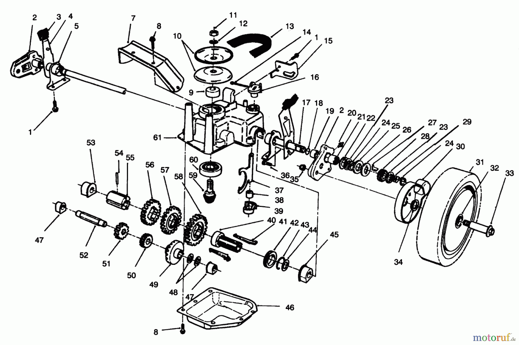  Toro Neu Mowers, Walk-Behind Seite 2 26635BG - Toro Lawnmower, 1993 (3900001-3999999) GEAR CASE ASSEMBLY