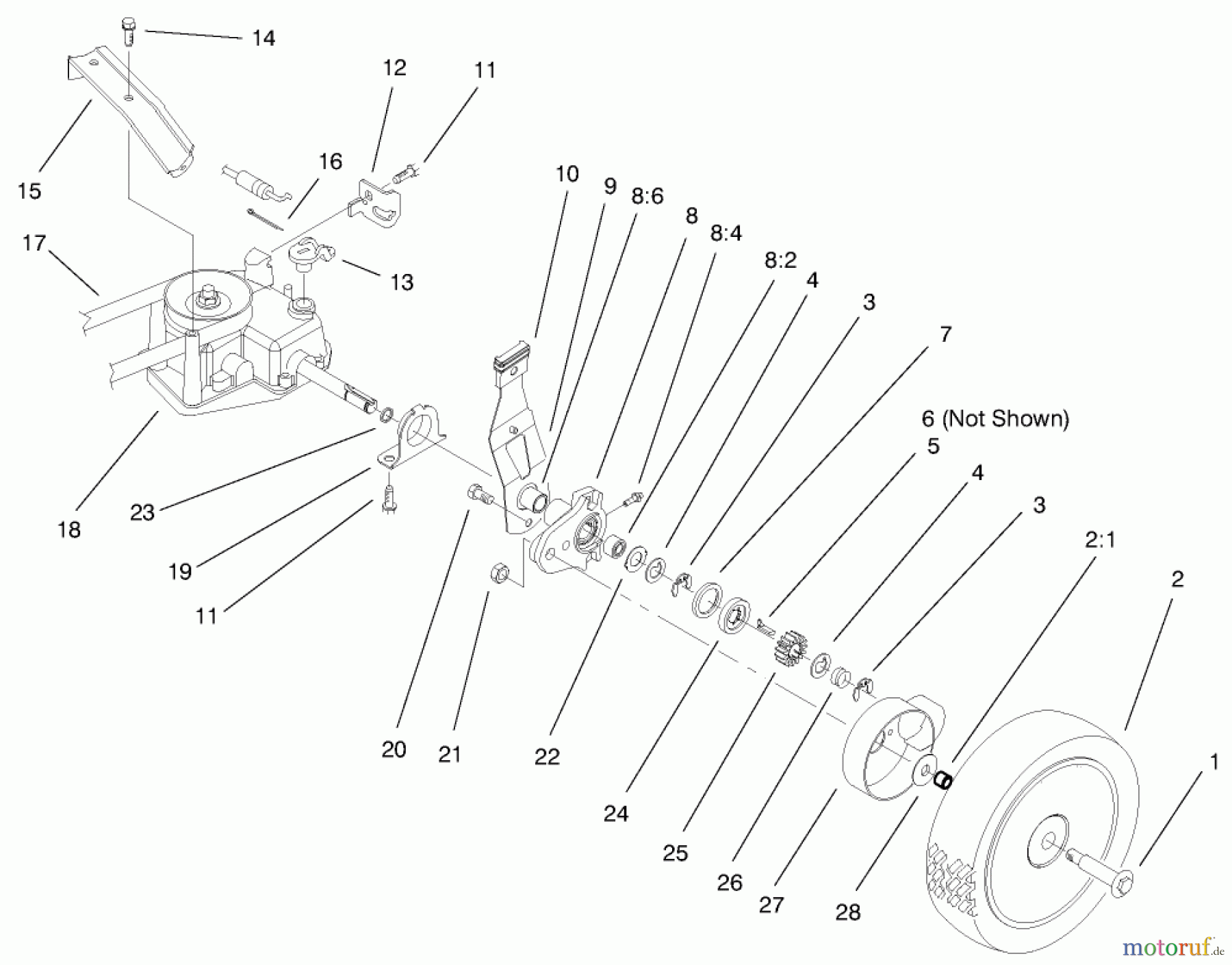  Toro Neu Mowers, Walk-Behind Seite 2 26638 - Toro Lawnmower, 2001 (210000001-210999999) REAR AXLE ASSEMBLY