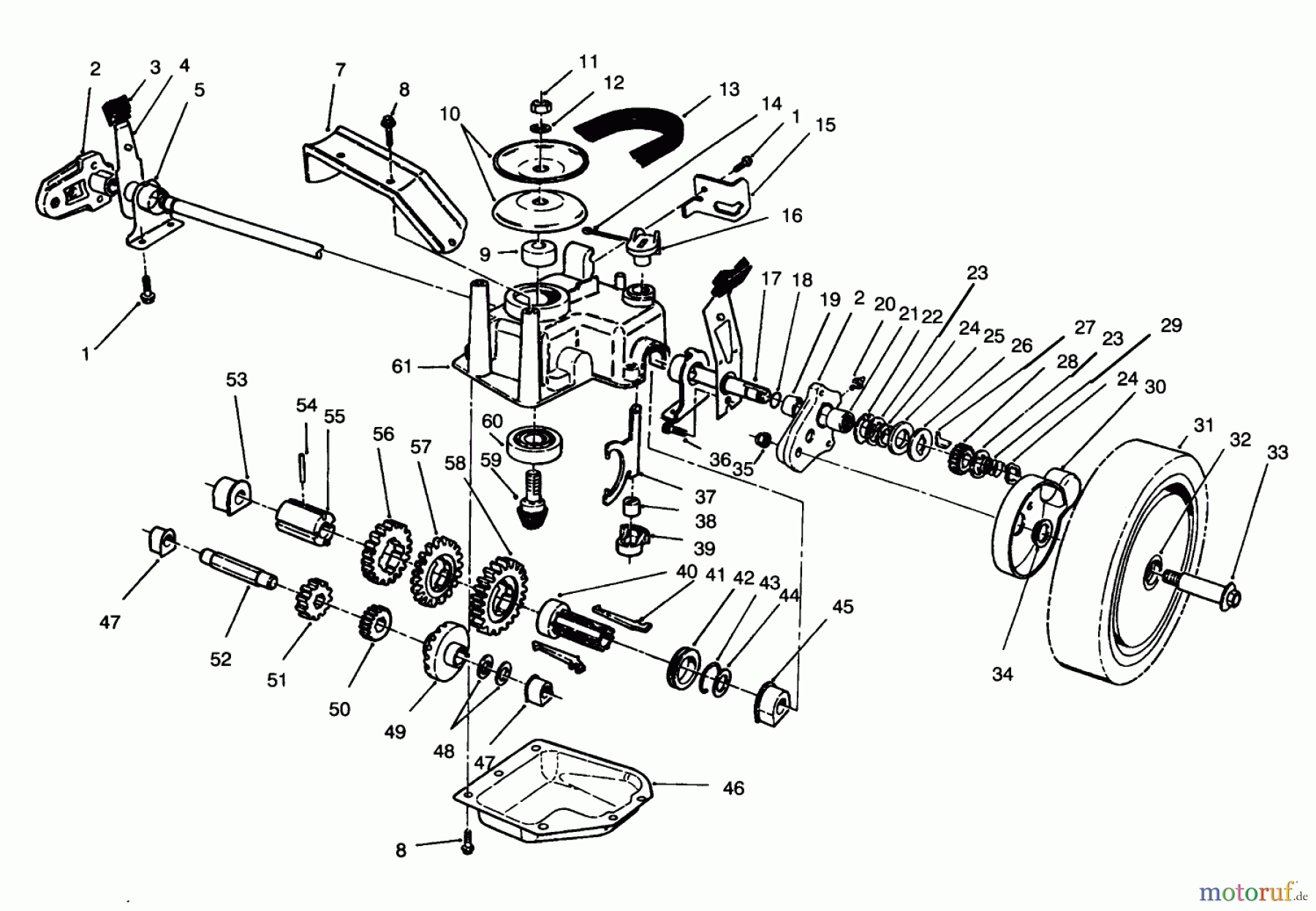  Toro Neu Mowers, Walk-Behind Seite 2 26640B - Toro Lawnmower, 1994 (4900001-4999999) GEAR CASE ASSEMBLY