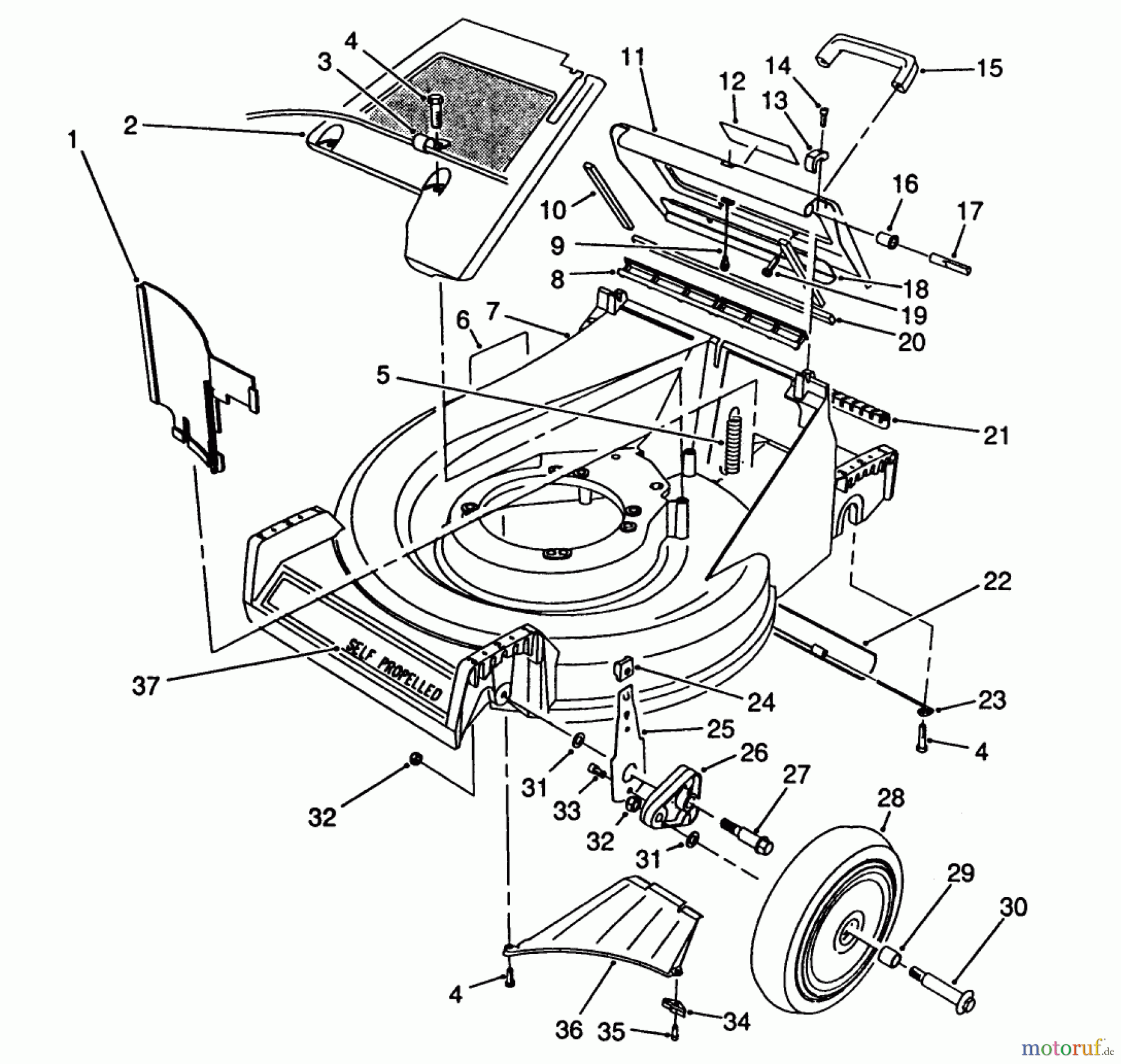 Toro Neu Mowers, Walk-Behind Seite 2 26641 - Toro Lawnmower, 1989 (9000001-9999999) HOUSING ASSEMBLY