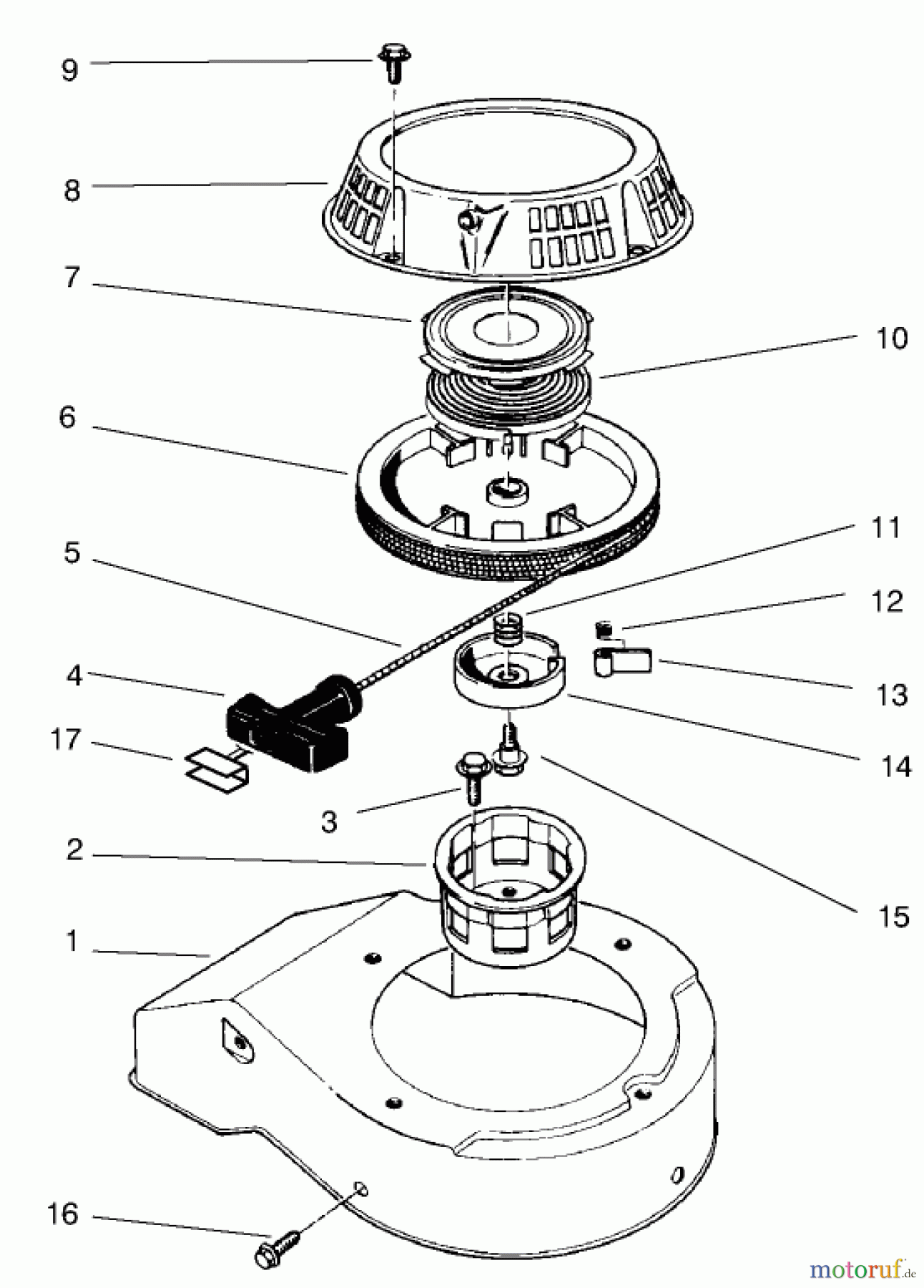  Toro Neu Mowers, Walk-Behind Seite 2 26643 - Toro Lawnmower, 1997 (7900001-7999999) RECOIL ASSEMBLY