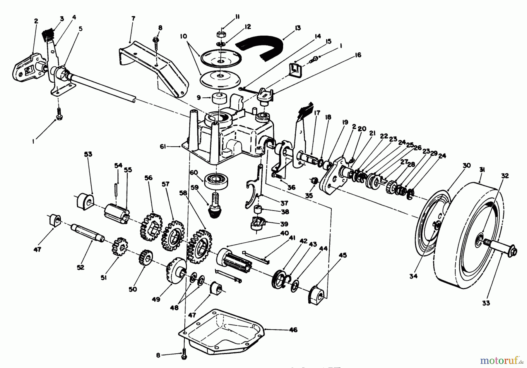 Toro Neu Mowers, Walk-Behind Seite 2 26651 - Toro Lawnmower, 1989 (9000001-9999999) GEAR CASE ASSEMBLY