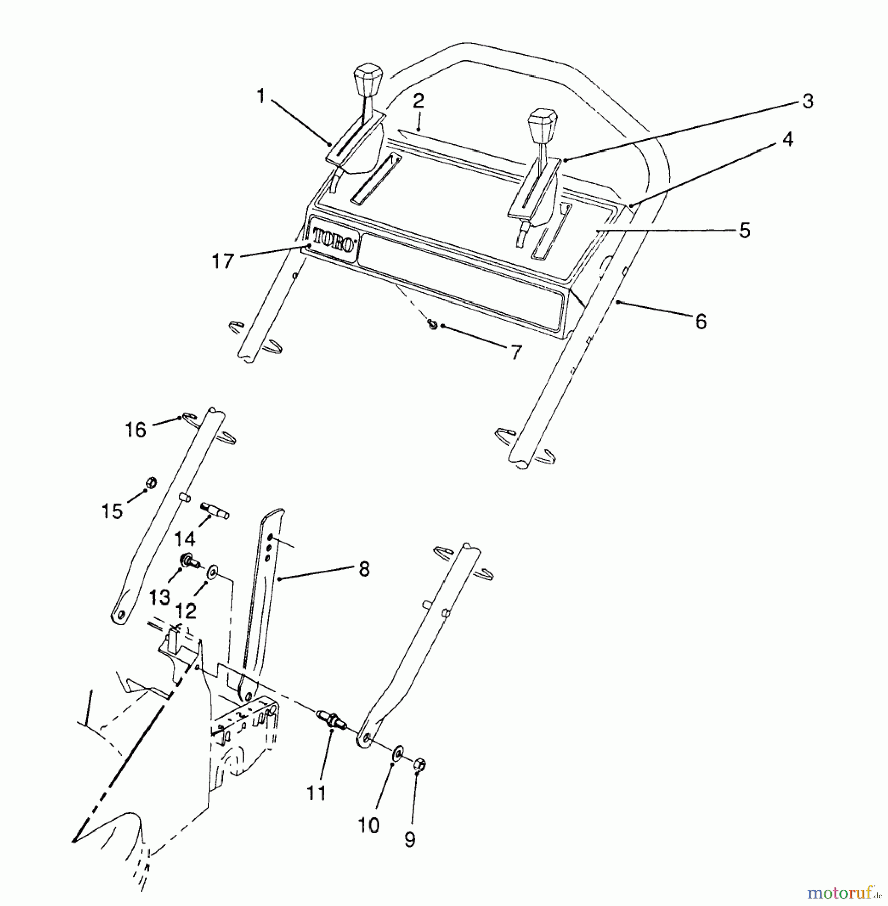  Toro Neu Mowers, Walk-Behind Seite 2 26680WG - Toro Lawnmower, 1990 (0000001-0999999) HANDLE ASSEMBLY