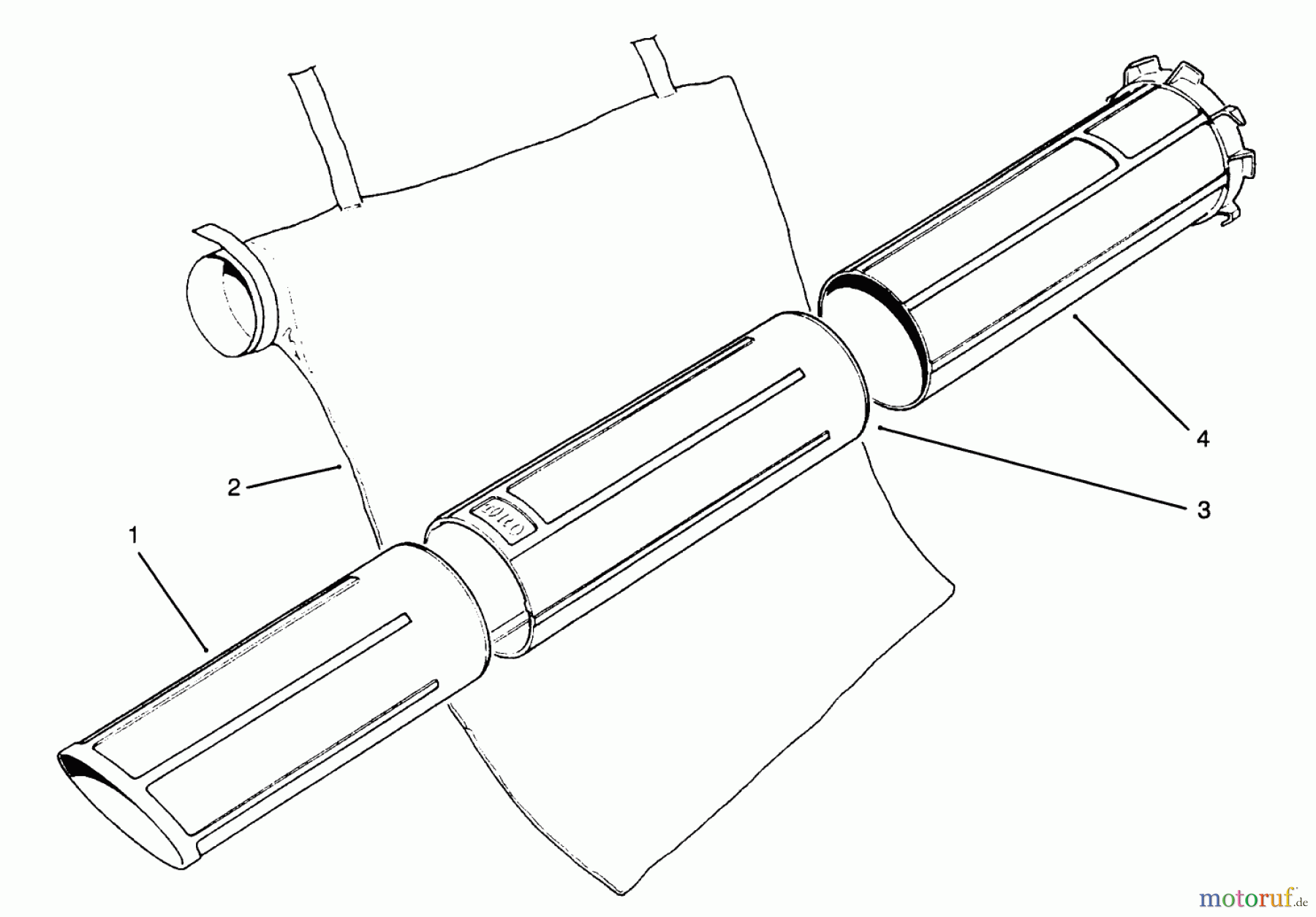  Toro Neu Blowers/Vacuums/Chippers/Shredders 51575 (850) - Toro 850 Super Blower, 1993 (39000001-39999999) VACUUM TUBES AND BAGGING KIT MODEL NO. 51533