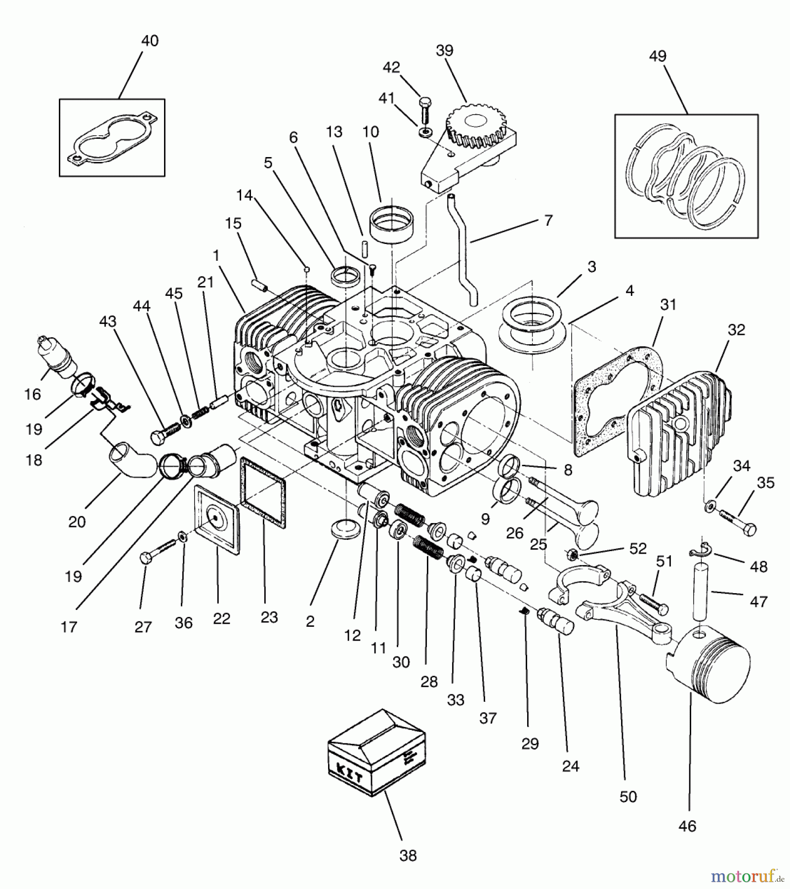  Toro Neu Mowers, Zero-Turn 74021 (616-Z) - Toro 616-Z Tractor, 1993 (39000001-39999999) ENGINE CYLINDER BLOCK ASSEMBLY