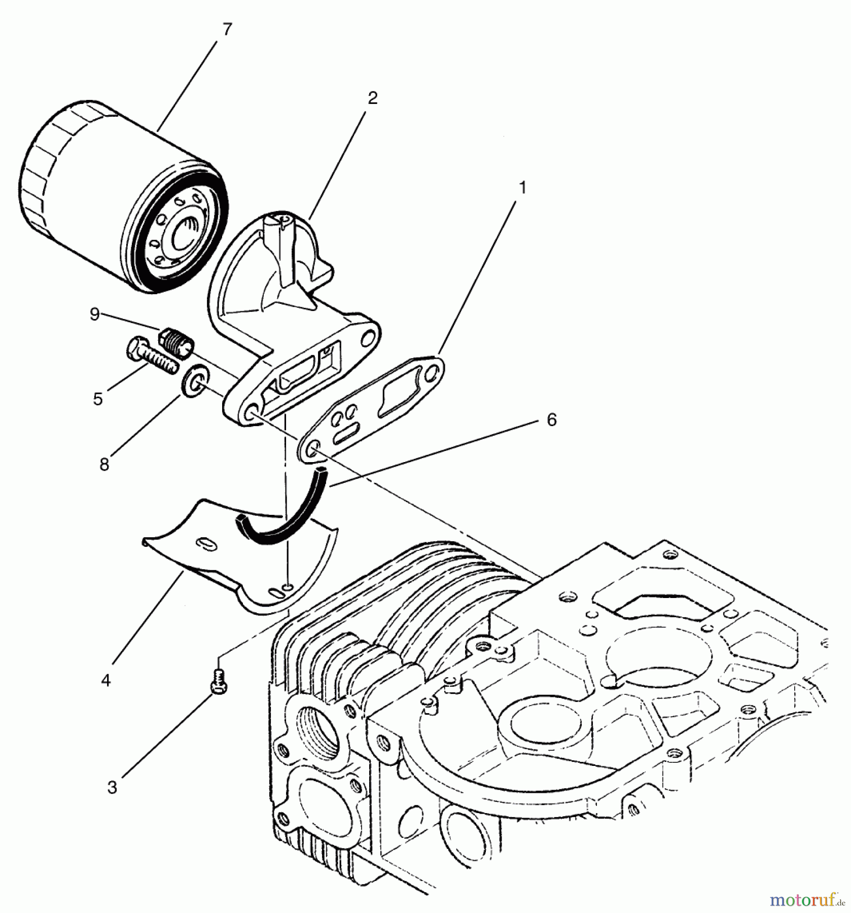  Toro Neu Mowers, Zero-Turn 74021 (616-Z) - Toro 616-Z Tractor, 1993 (39000001-39999999) OIL FILTER ASSEMBLY