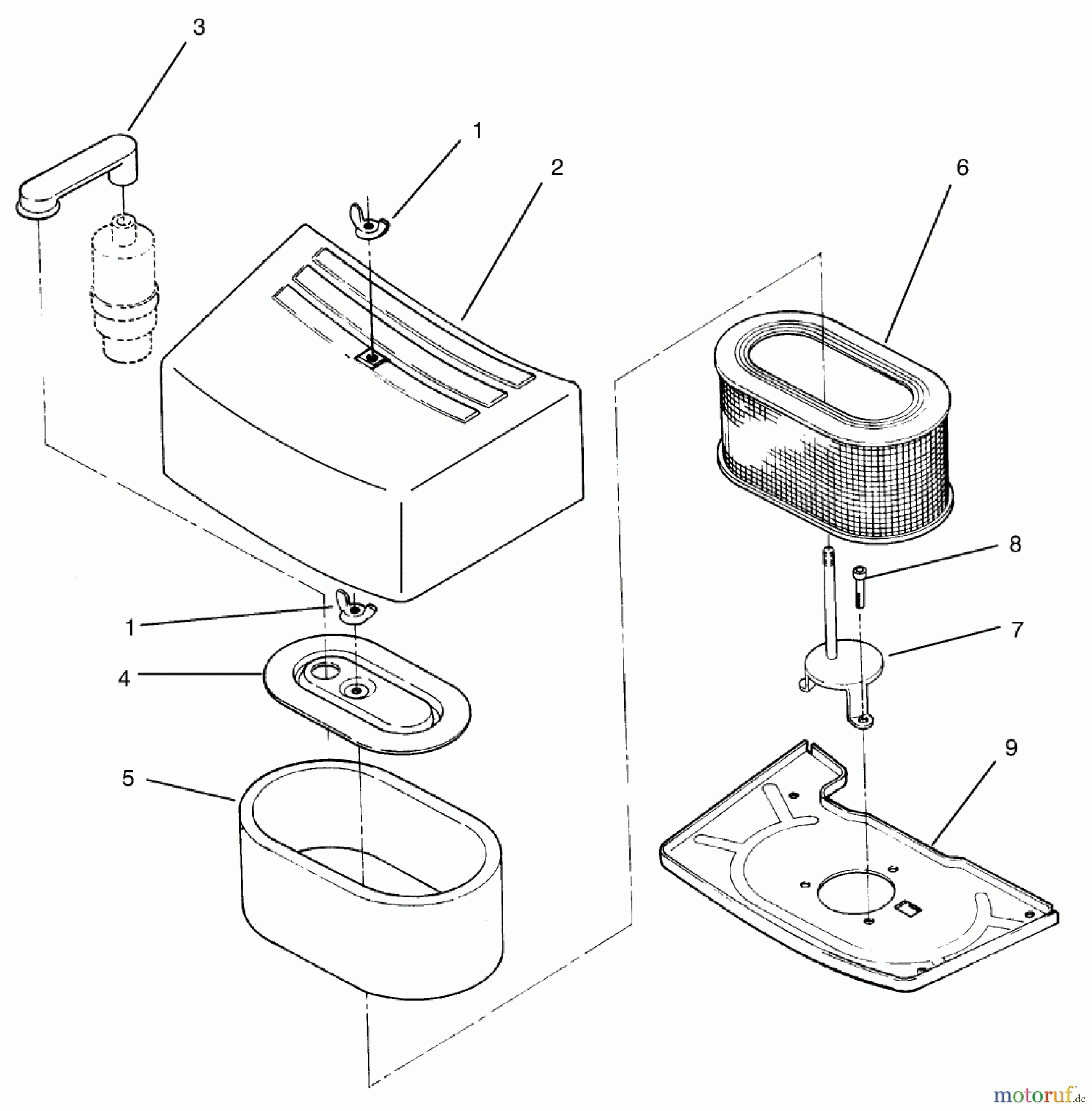  Toro Neu Mowers, Zero-Turn 74101 (620-Z) - Toro 620-Z Tractor, 1994 (490001-499999) AIR CLEANER ASSEMBLY