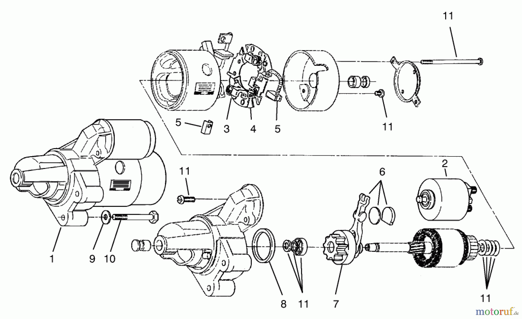 Toro Neu Mowers, Zero-Turn 74021 (616-Z) - Toro 616-Z Tractor, 1994 (490001-499999) STARTER ASSEMBLY