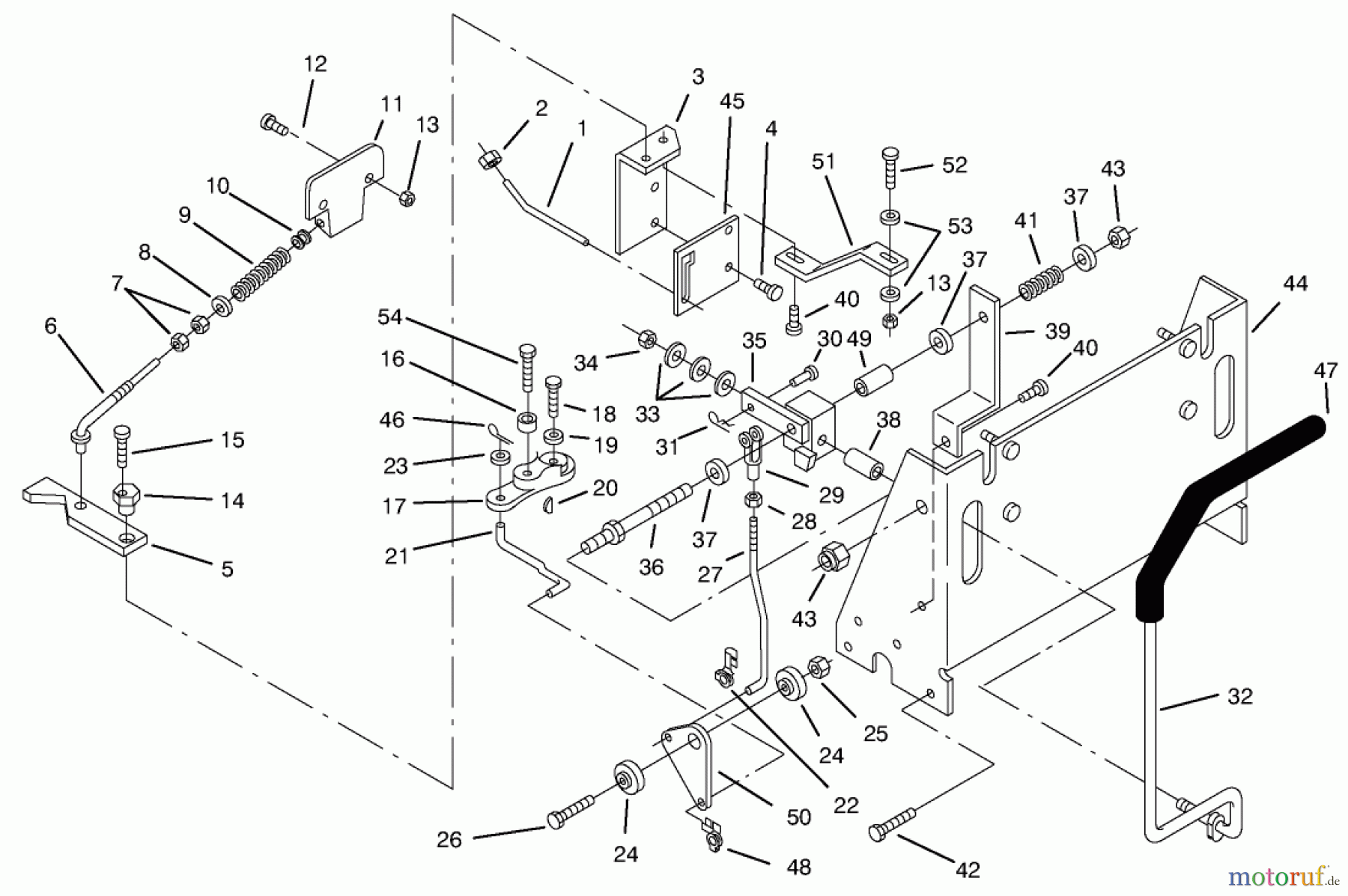  Toro Neu Mowers, Zero-Turn 74101 (620-Z) - Toro 620-Z Tractor, 1994 (490001-499999) TRANSMISSION CONTROLS ASSEMBLY