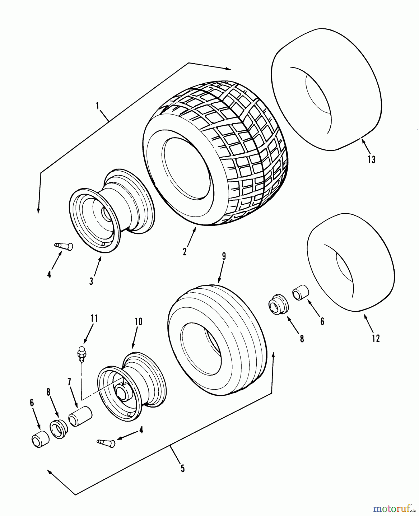  Toro Neu Mowers, Zero-Turn 74140 (724-Z) - Toro 724-Z Tractor, 1993 (39000001-39999999) WHEELS AND TIRES