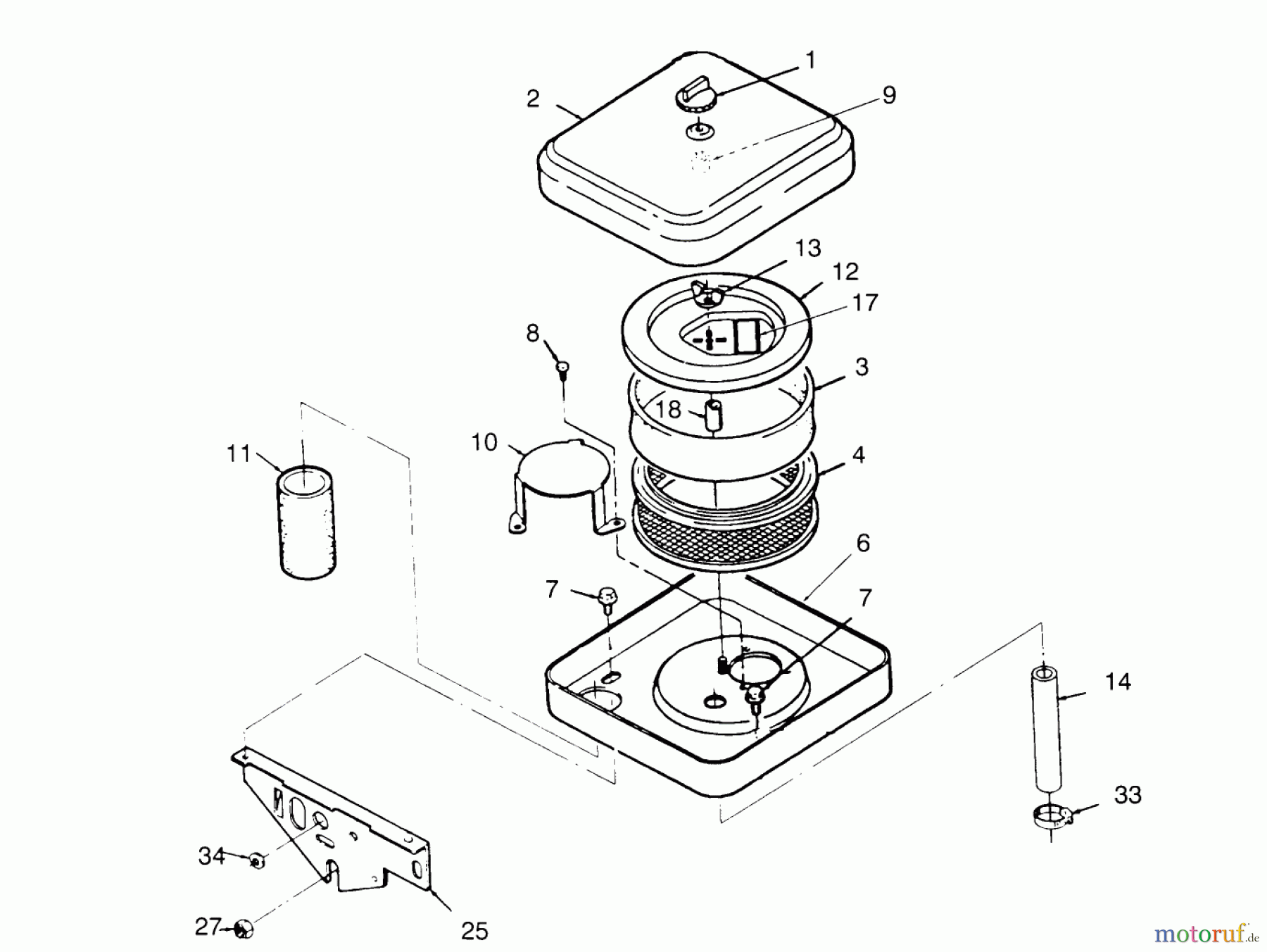 Toro Neu Mowers, Zero-Turn 74140 (724-Z) - Toro 724-Z Tractor, 1995 (590001-599999) AIR CLEANER