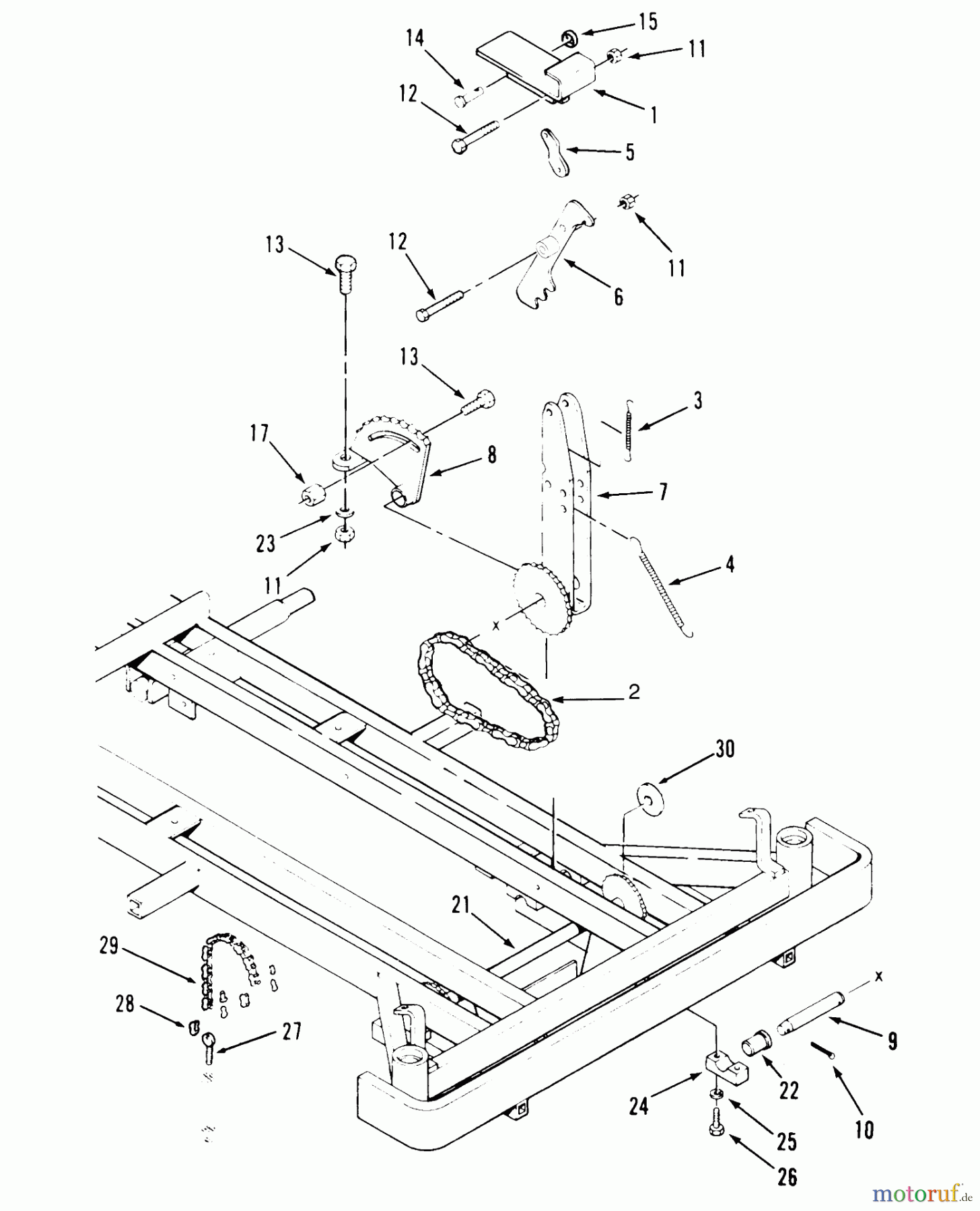 Toro Neu Mowers, Zero-Turn 74140 (724-Z) - Toro 724-Z Tractor, 1995 (590001-599999) ATTACHMENT HEIGHT CONTROL