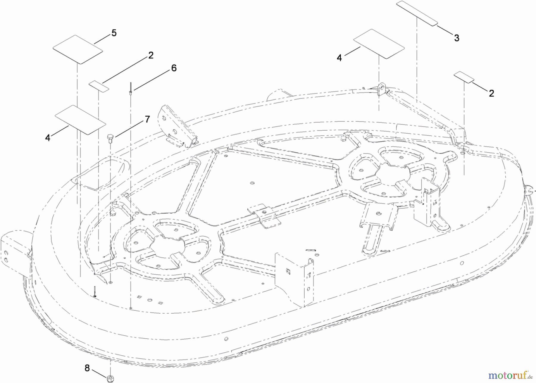  Toro Neu Mowers, Zero-Turn 74365 (Z4235) - Toro TimeCutter Z4235 Riding Mower, 2010 (310000001-310999999) 42 INCH DECK ASSEMBLY NO. 117-1290