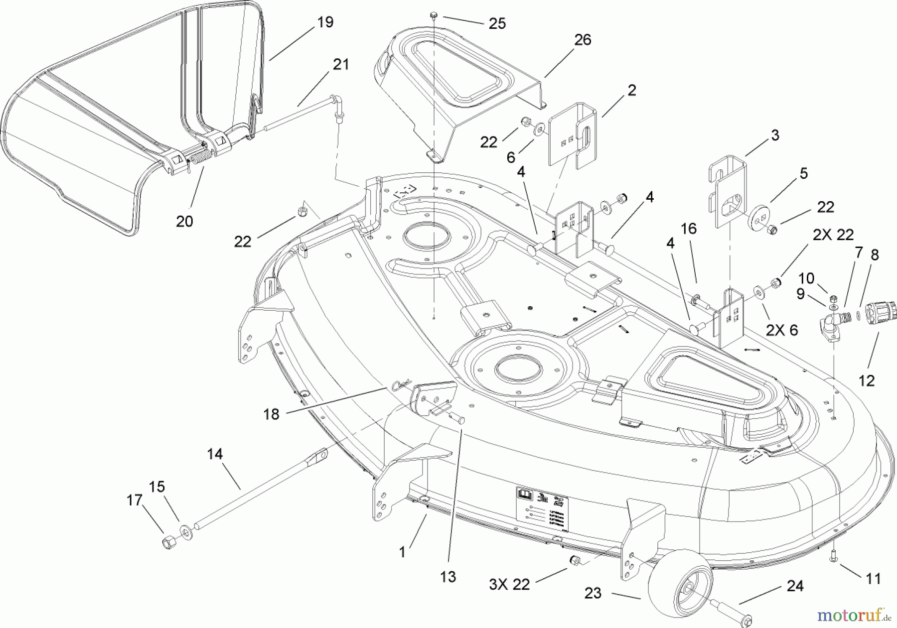  Toro Neu Mowers, Zero-Turn 74370 (Z5000) - Toro TimeCutter Z5000 Riding Mower, 2009 (290000001-290999999) 50 INCH DECK AND SIDE DISCHARGE ASSEMBLY