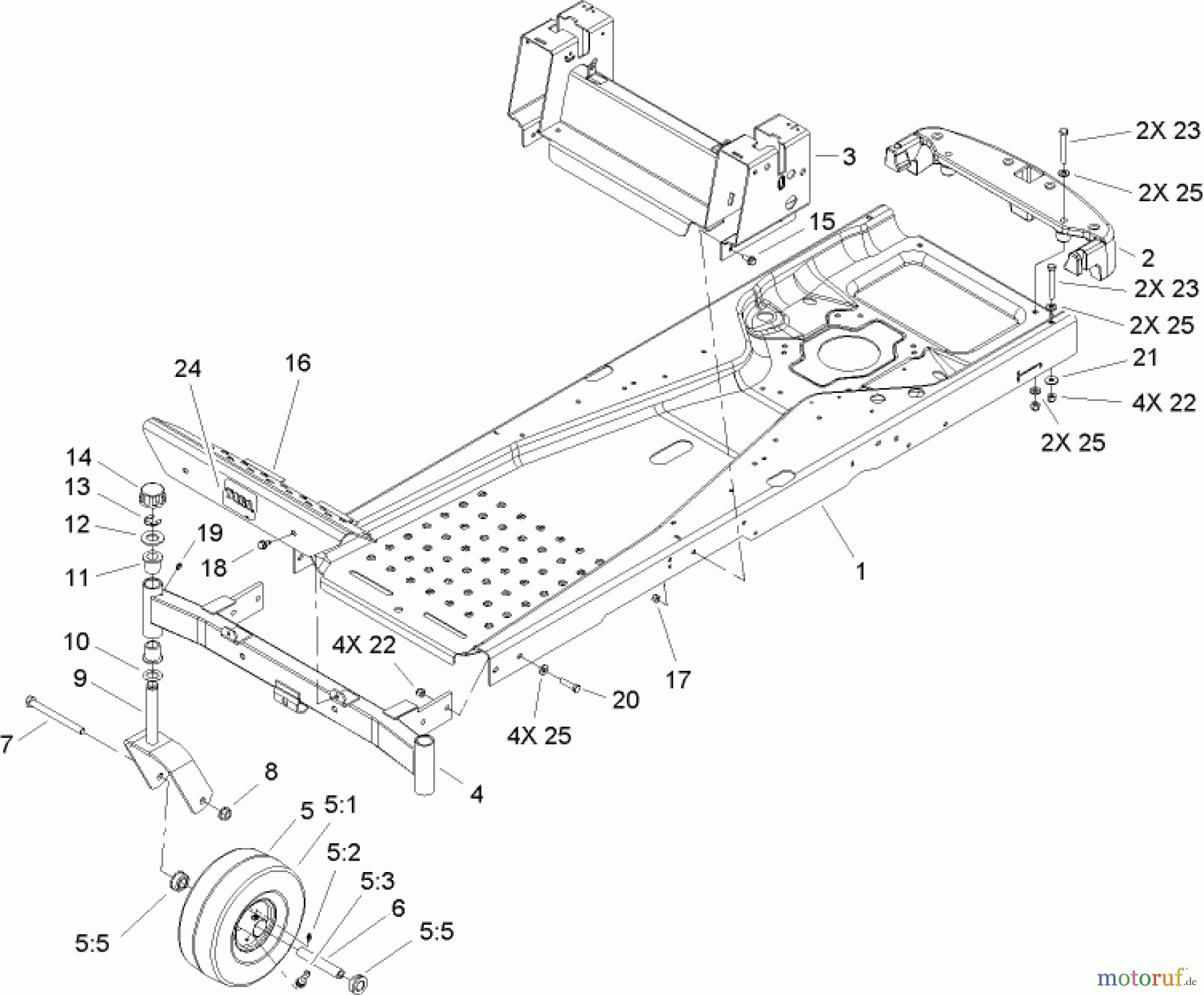  Toro Neu Mowers, Zero-Turn 74372 (Z5020) - Toro TimeCutter Z5020 Riding Mower, 2007 (270000001-270999999) FRAME ASSEMBLY
