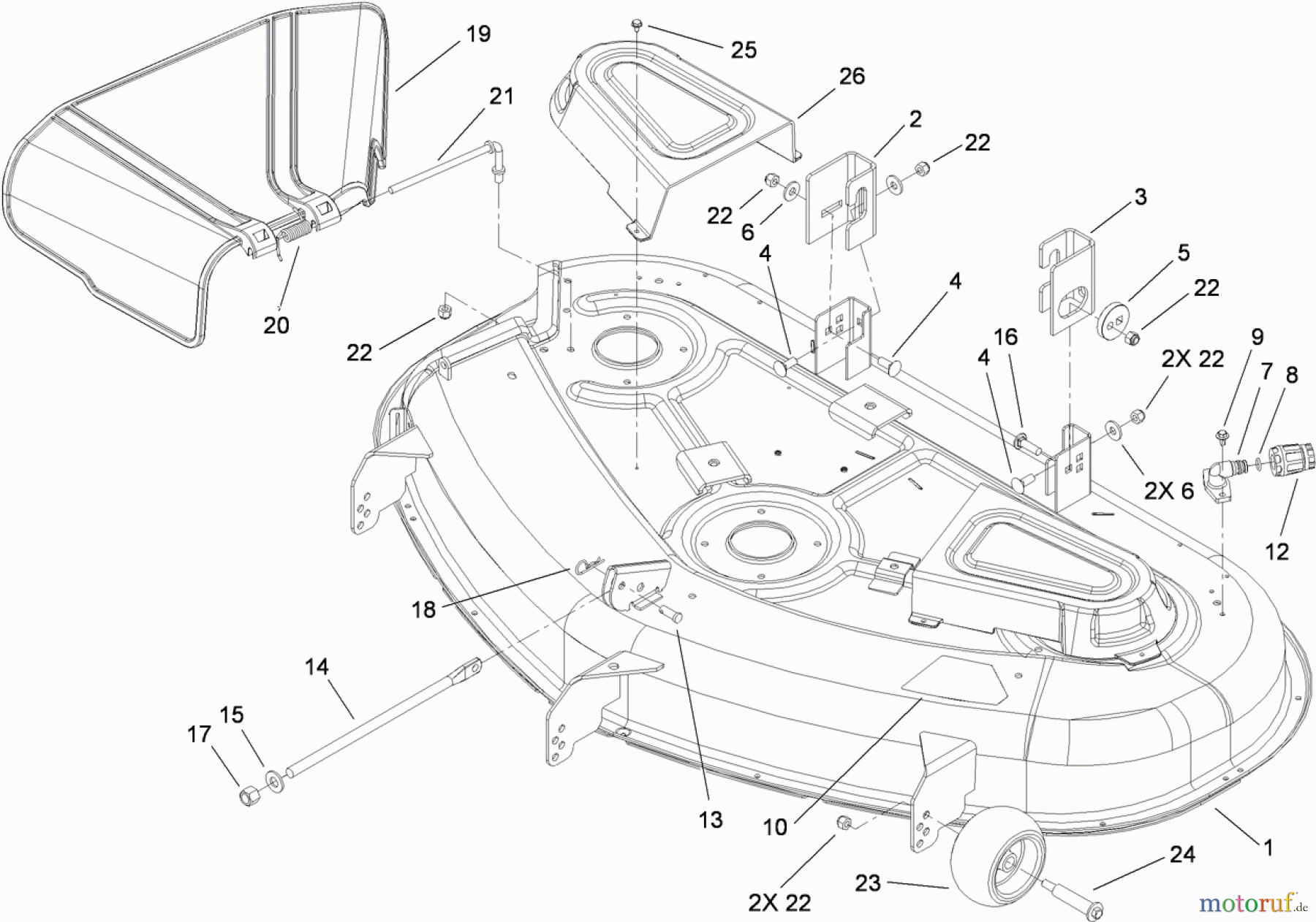  Toro Neu Mowers, Zero-Turn 74373 (Z5030) - Toro TimeCutter Z5030 Riding Mower, 2009 (290000001-290004012) 50 INCH DECK ASSEMBLY