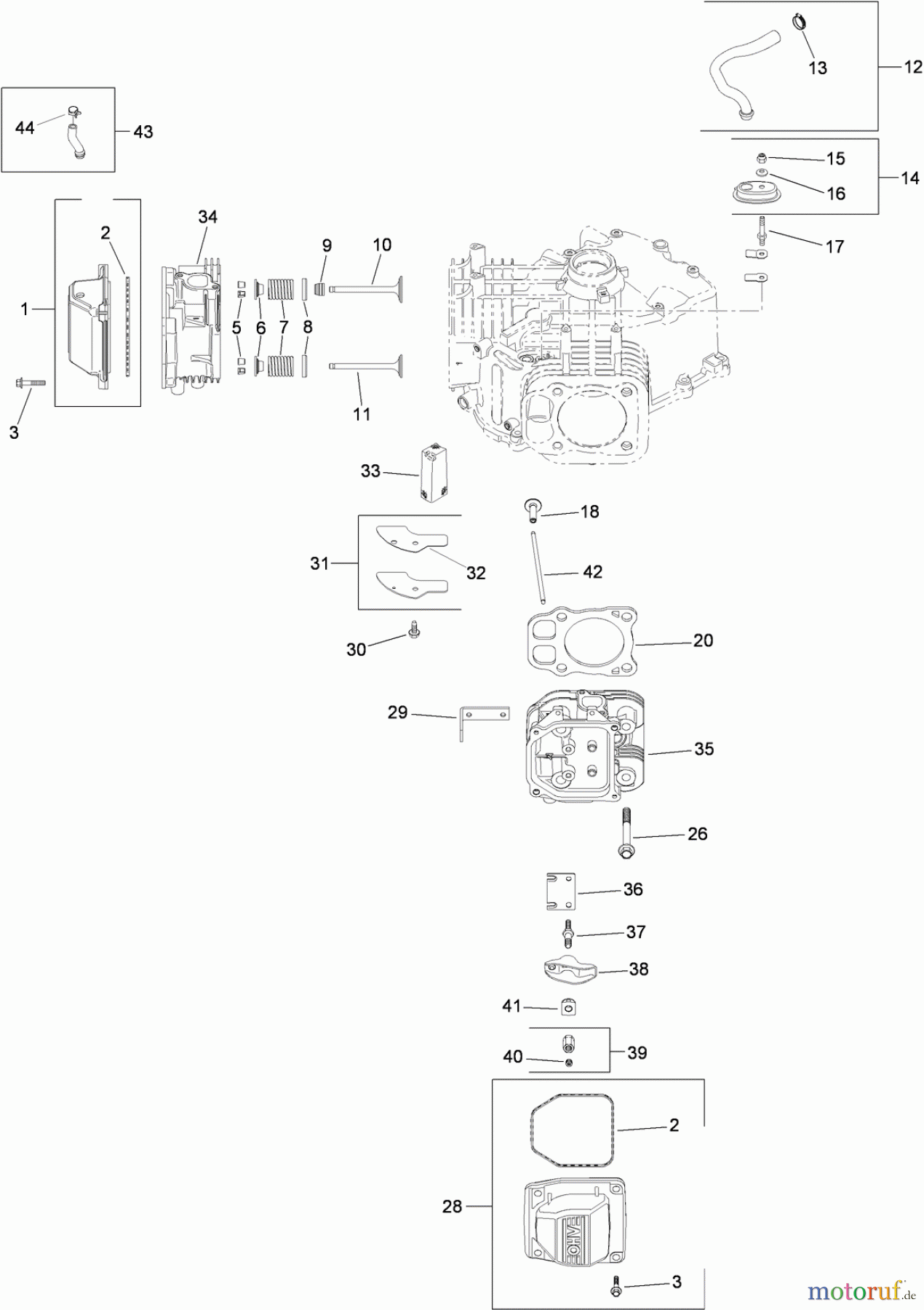  Toro Neu Mowers, Zero-Turn 74375 (Z5060) - Toro TimeCutter Z5060 Riding Mower, 2009 (290000001-290000199) HEAD, VALVE AND BREATHER ASSEMBLY KOHLER SV730-0029