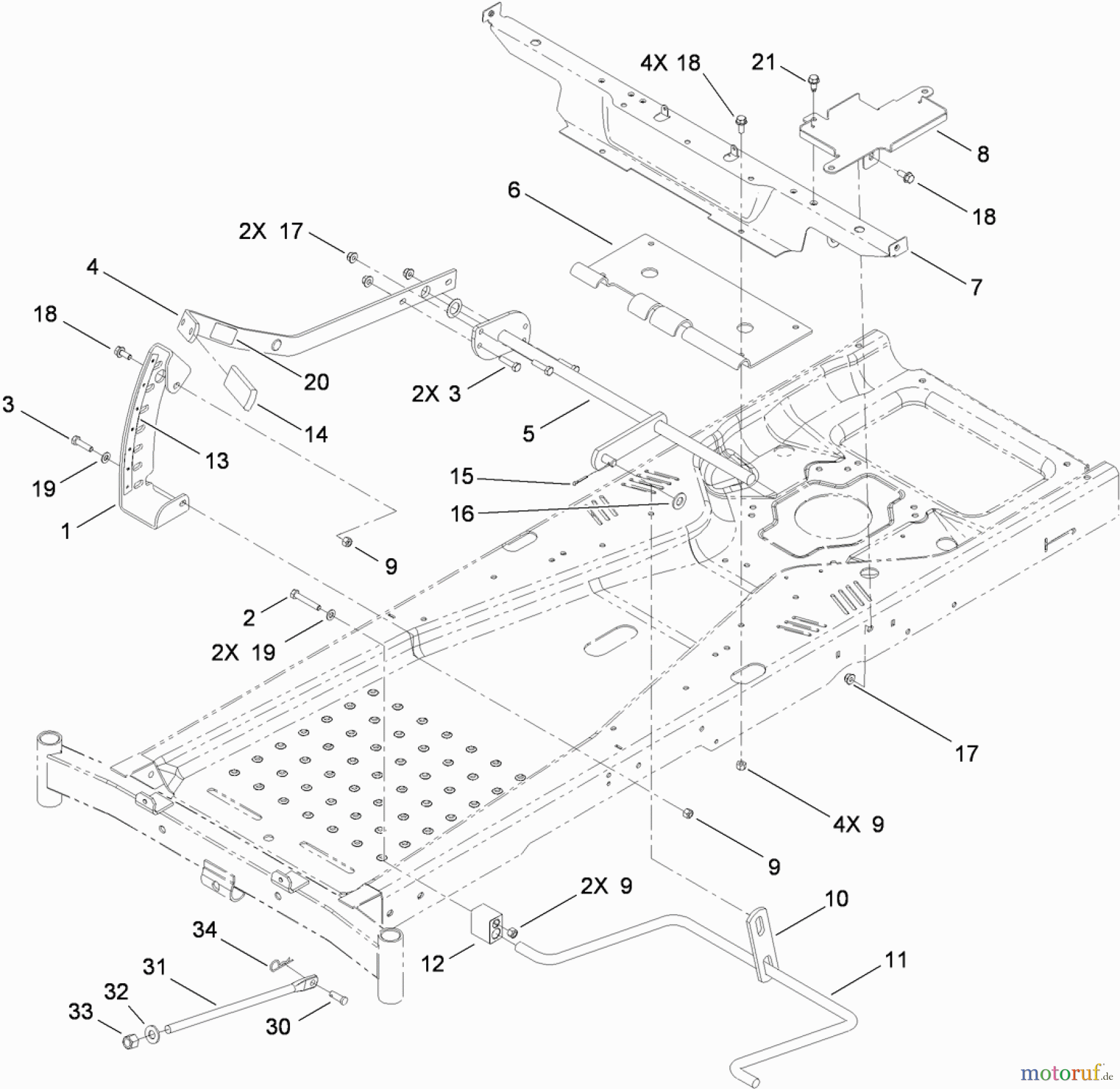  Toro Neu Mowers, Zero-Turn 74376 (Z5035) - Toro TimeCutter Z5035 Riding Mower, 2010 (310000001-310999999) DECK LIFT ASSEMBLY