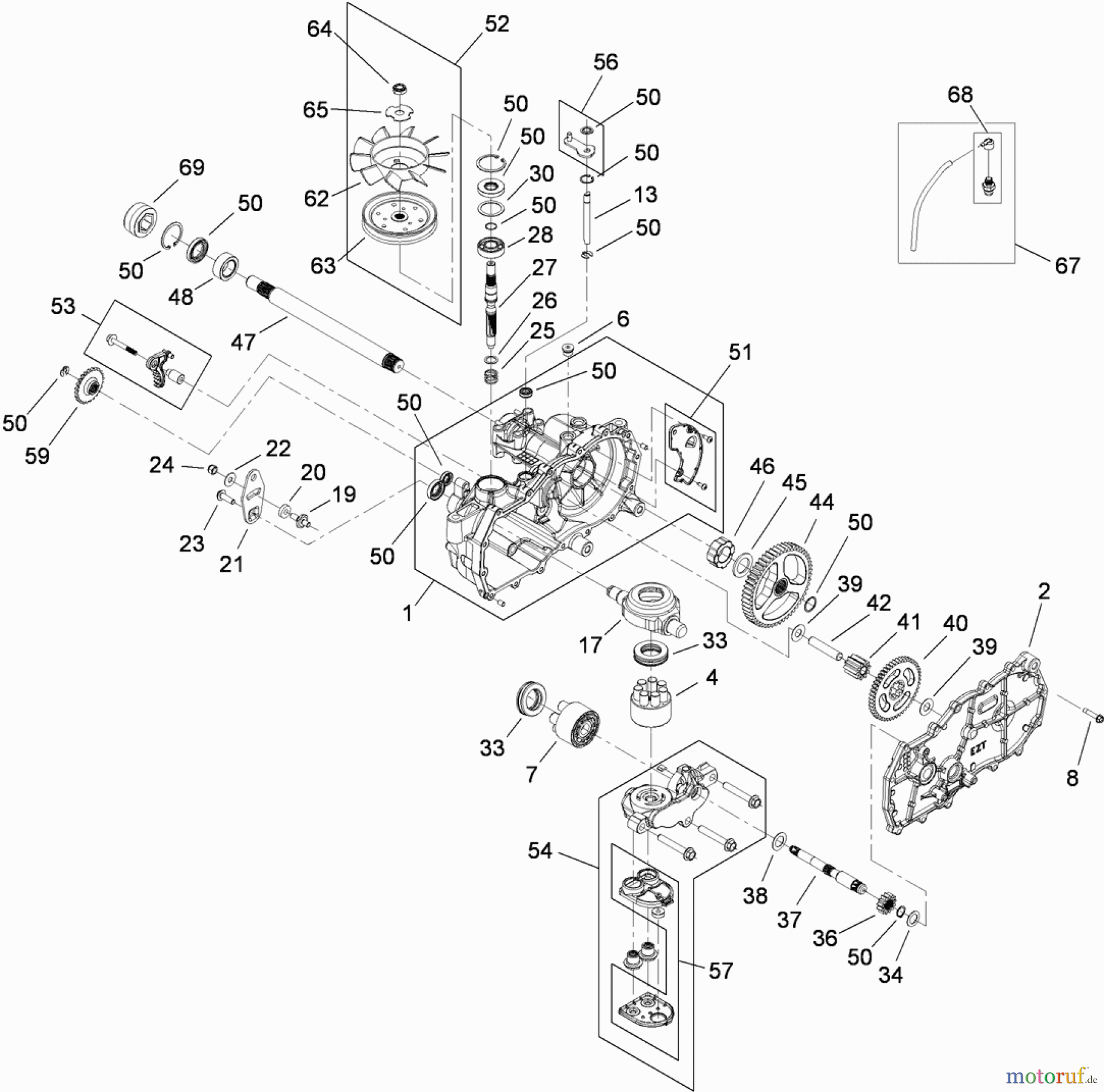  Toro Neu Mowers, Zero-Turn 74380 (Z4200) - Toro TimeCutter Z4200 Riding Mower, 2010 (310000001-310999999) RH HYDRO ASSEMBLY NO. 110-6771