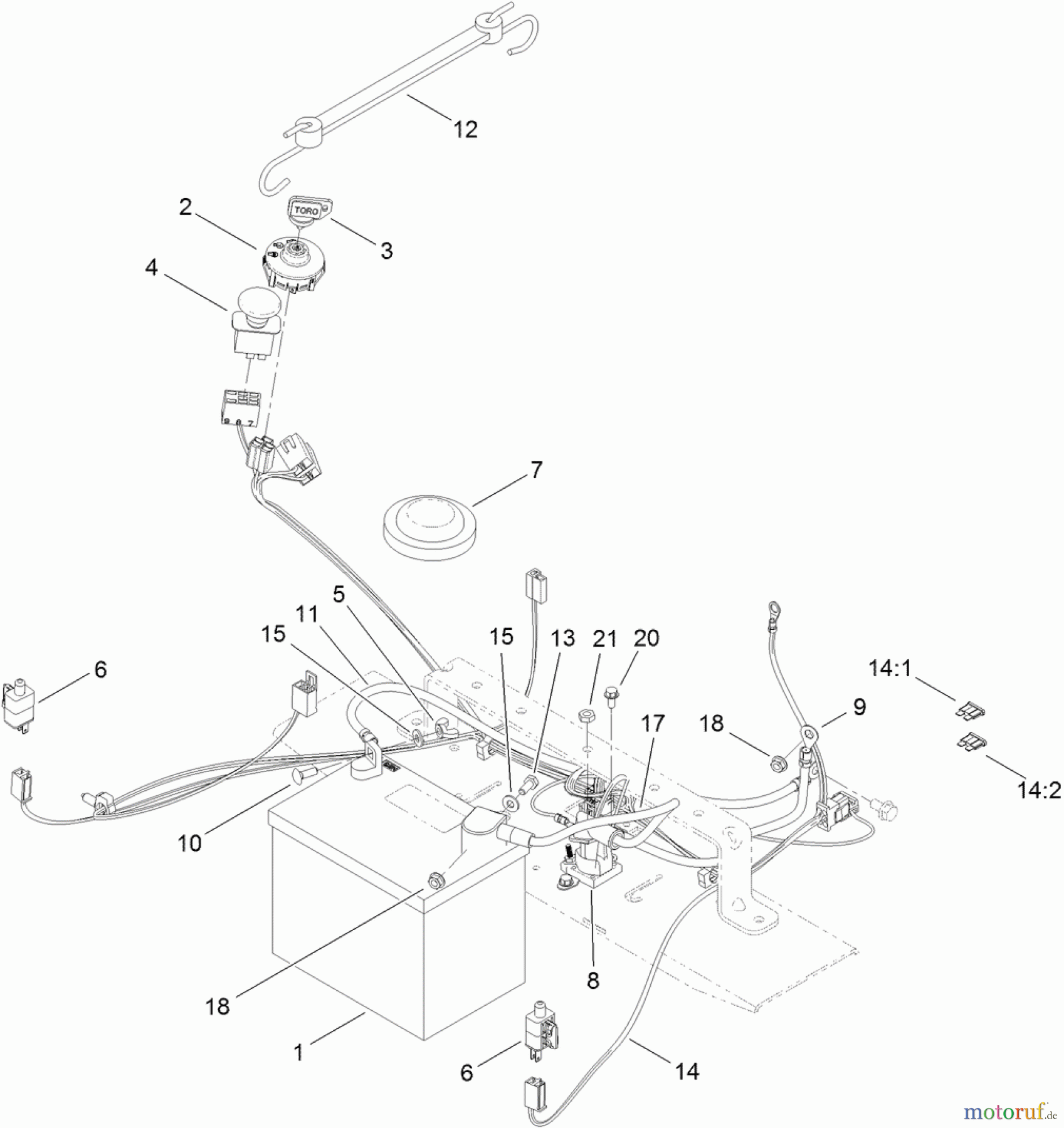 Toro Neu Mowers, Zero-Turn 74385 (ZS 3200) - Toro TimeCutter ZS 3200 Riding Mower, 2011 (311000001-311999999) ELECTRICAL ASSEMBLY