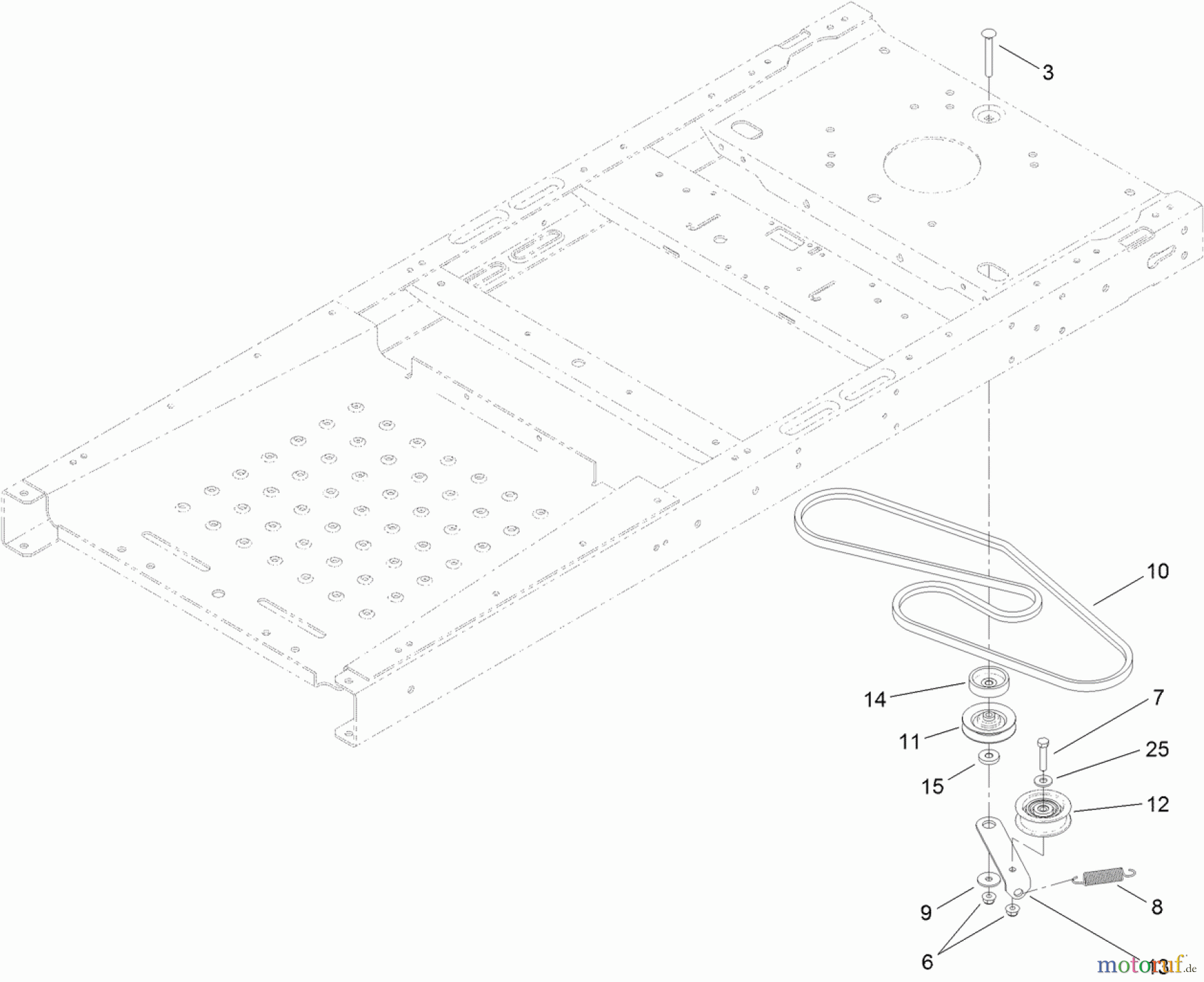 Toro Neu Mowers, Zero-Turn 74386 (ZS 4200) - Toro TimeCutter ZS 4200 Riding Mower, 2012 (SN 312000001-312999999) BELT AND IDLER ASSEMBLY