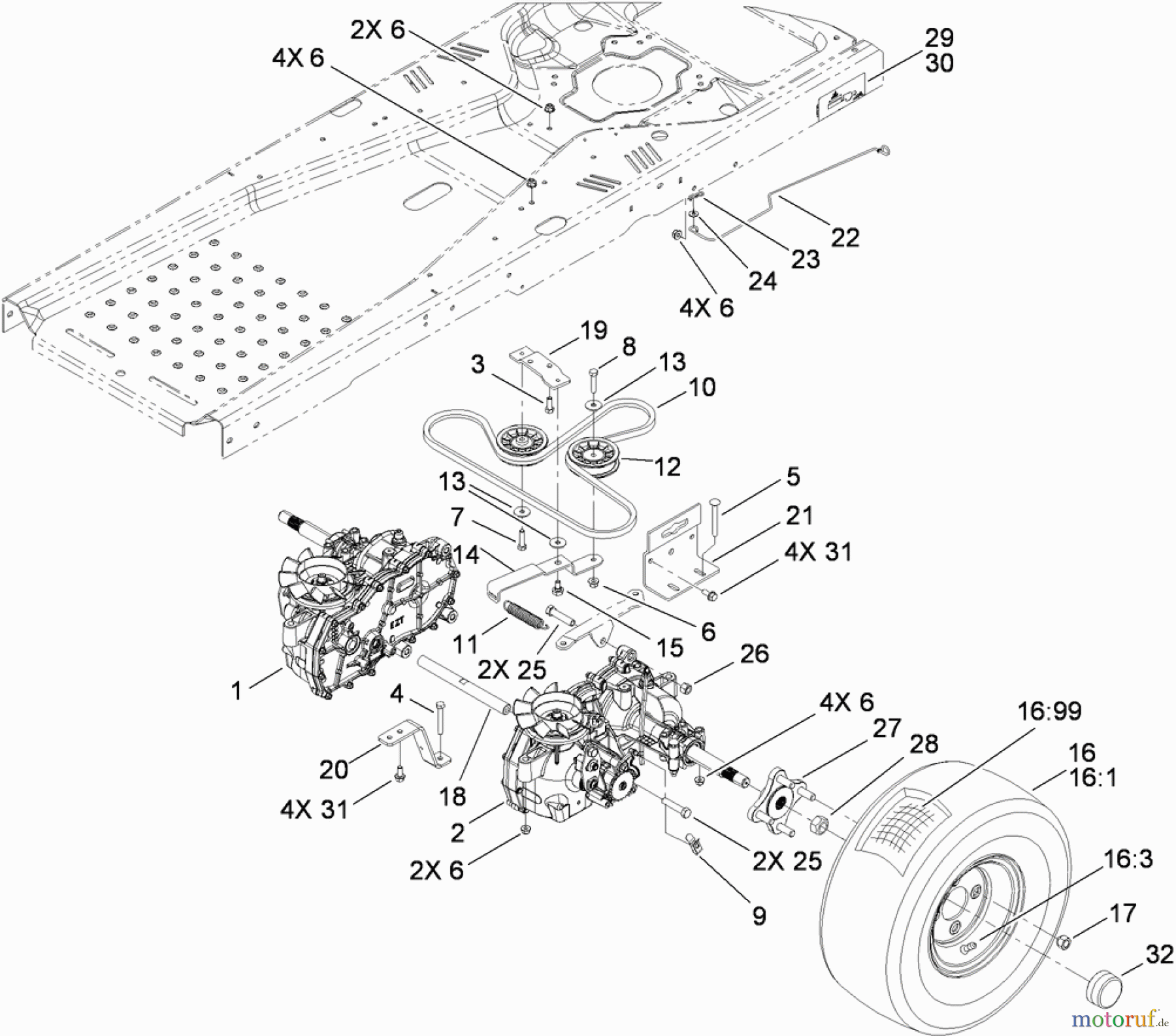 Toro Neu Mowers, Zero-Turn 74399 (Z5020) - Toro TimeCutter Z5020 Riding Mower, 2009 (290000440-290999999) HYDRO DRIVE ASSEMBLY