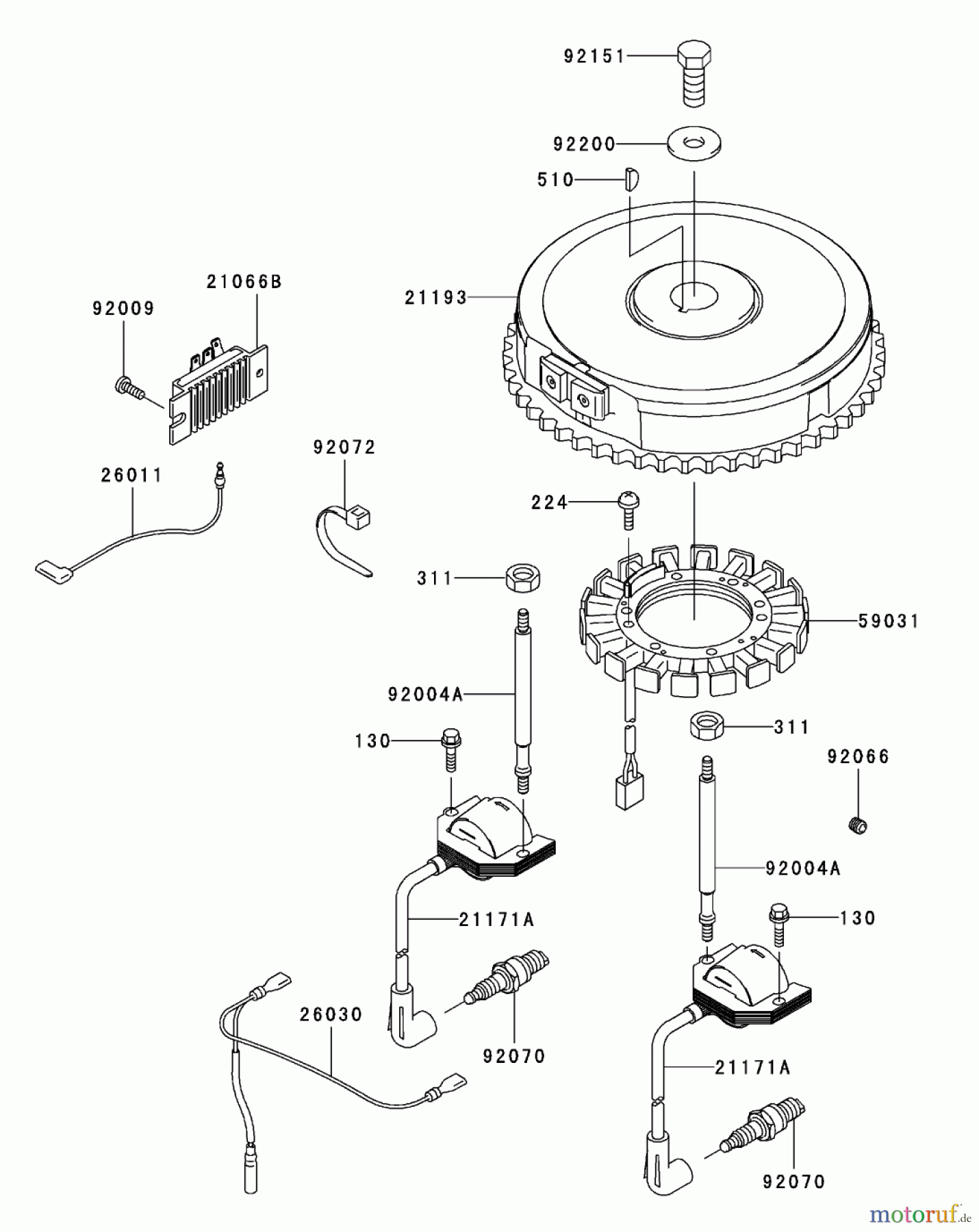 Toro Neu Mowers, Zero-Turn 74401 (17-44ZX) - Toro 17-44ZX TimeCutter ZX Riding Mower, 2003 (230000001-230999999) ELECTRIC EQUIPMENT ASSEMBLY KAWASAKI FH500V-BS36