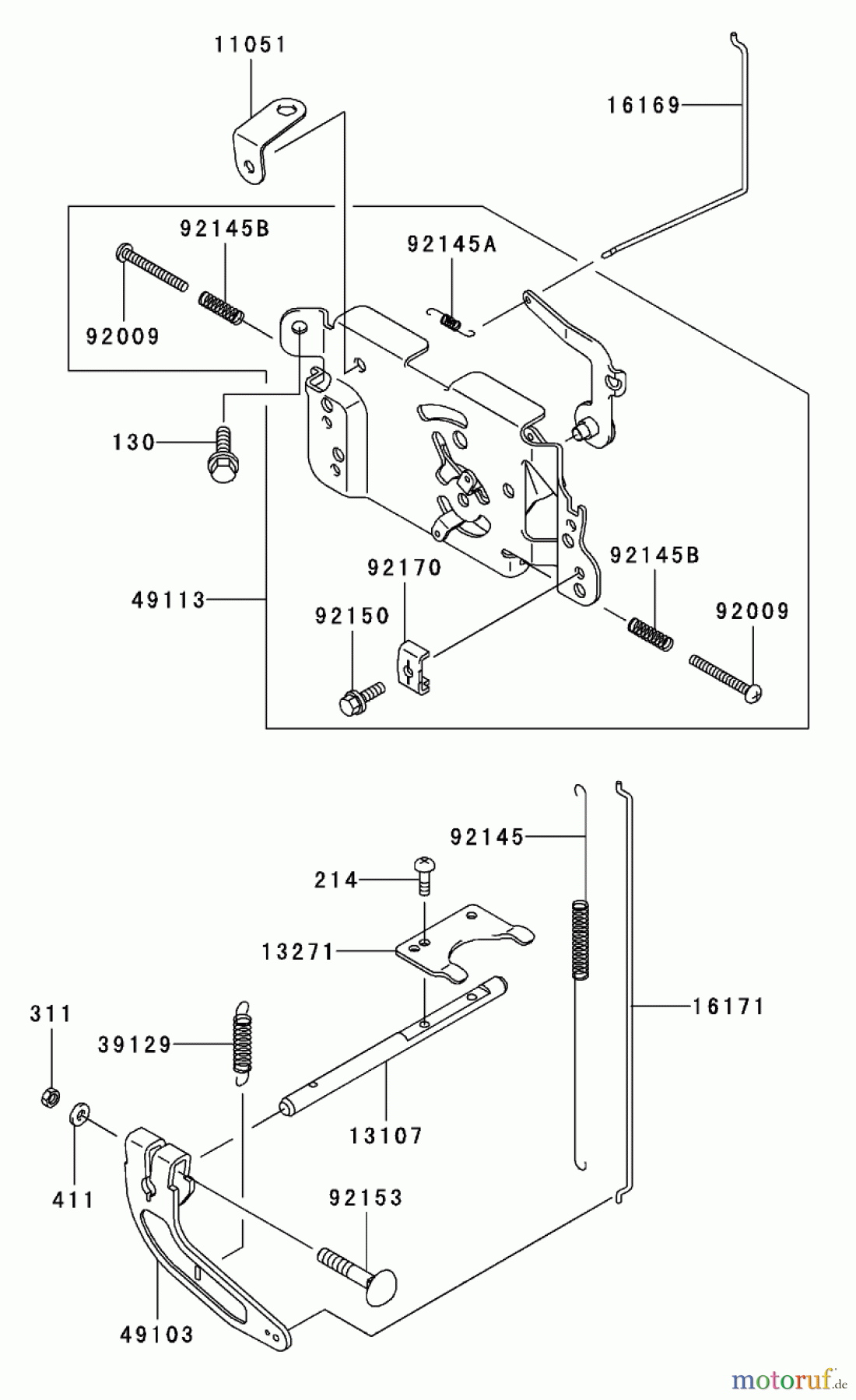  Toro Neu Mowers, Zero-Turn 74401 (Z17-44) - Toro Z17-44 TimeCutter Z Riding Mower, 2002 (220000001-220999999) CONTROL EQUIPMENT ASSEMBLY KAWASAKI FH500V-AS36
