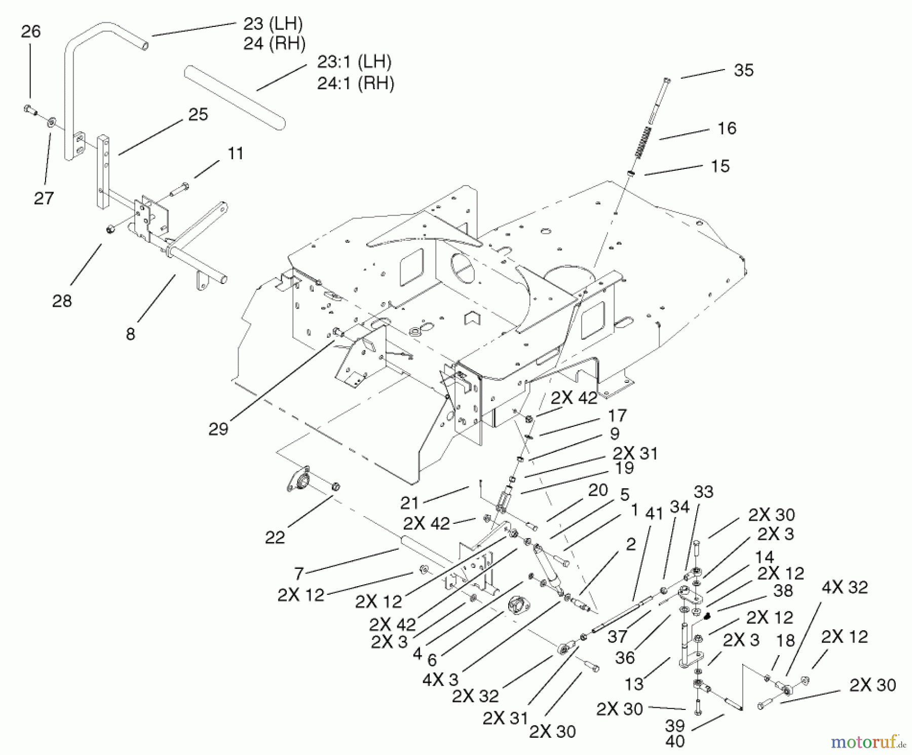  Toro Neu Mowers, Zero-Turn 74401 (Z17-44) - Toro Z17-44 TimeCutter Z Riding Mower, 2002 (220000001-220999999) MOTION CONTROL ASSEMBLY