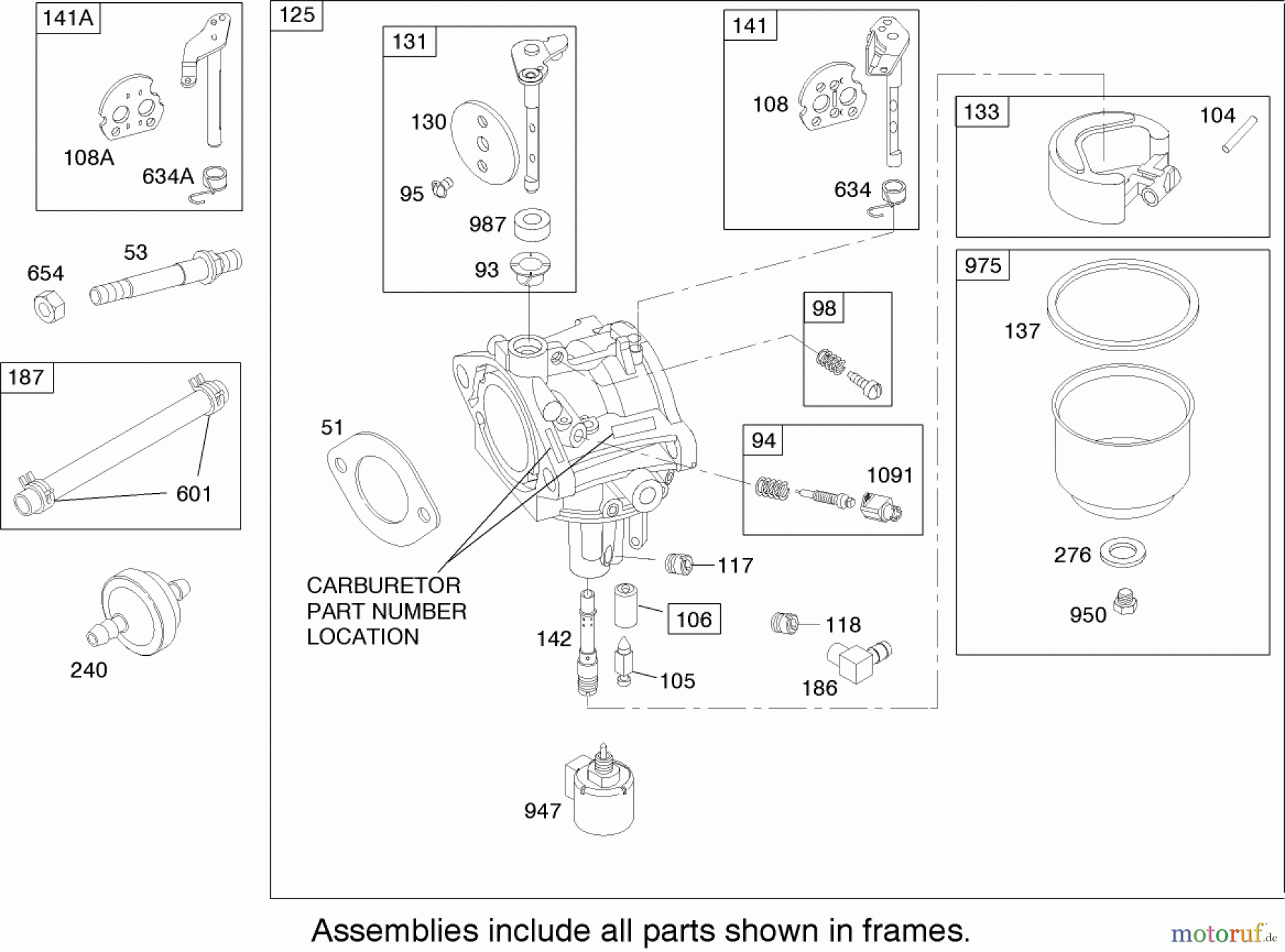 Toro Neu Mowers, Zero-Turn 74402 (14-38Z) - Toro 14-38Z TimeCutter Z Riding Mower, 2004 (240000001-240999999) CARBURETOR ASSEMBLY BRIGGS AND STRATTON 280H07-0166-E1